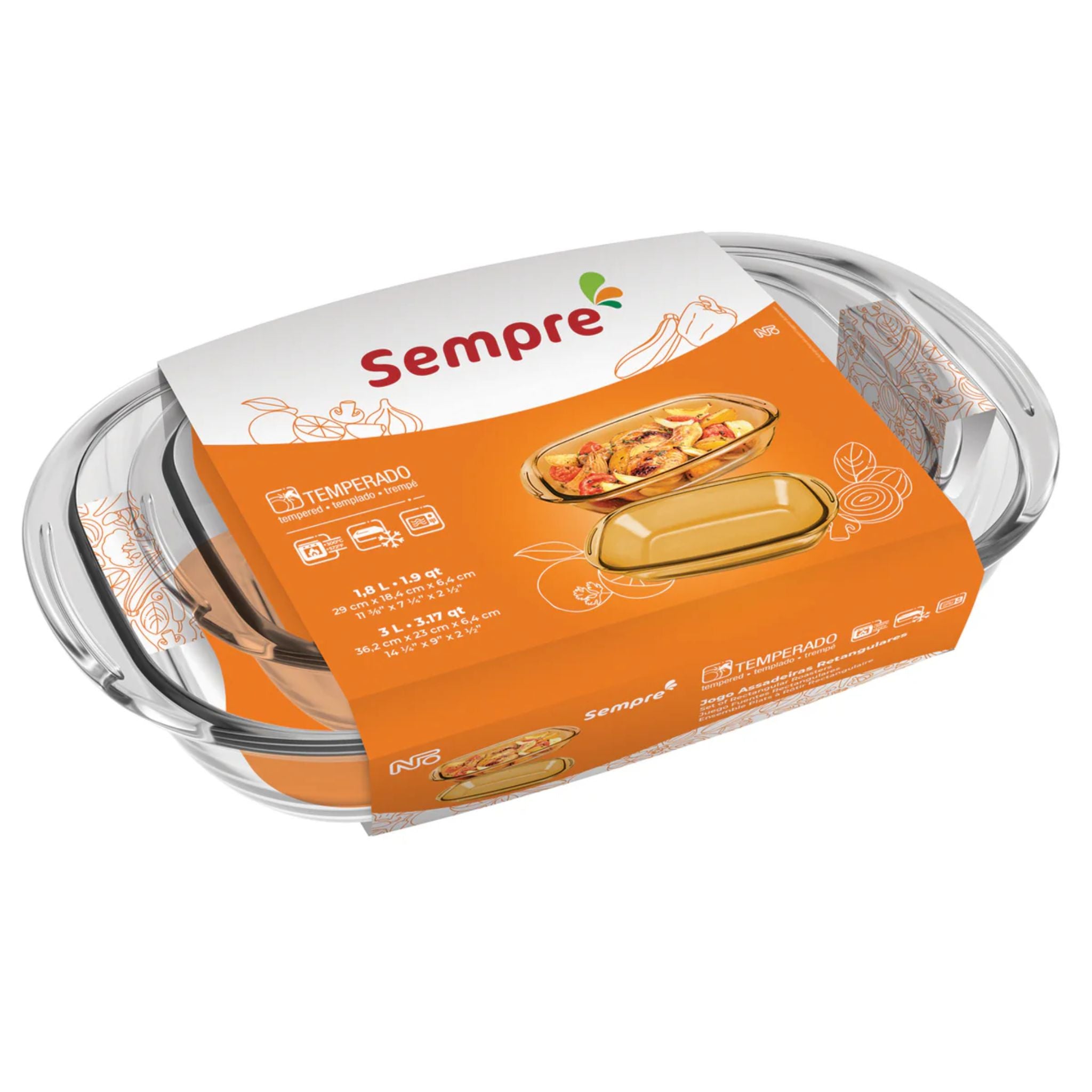 Set 2 Fuentes De Vidrio