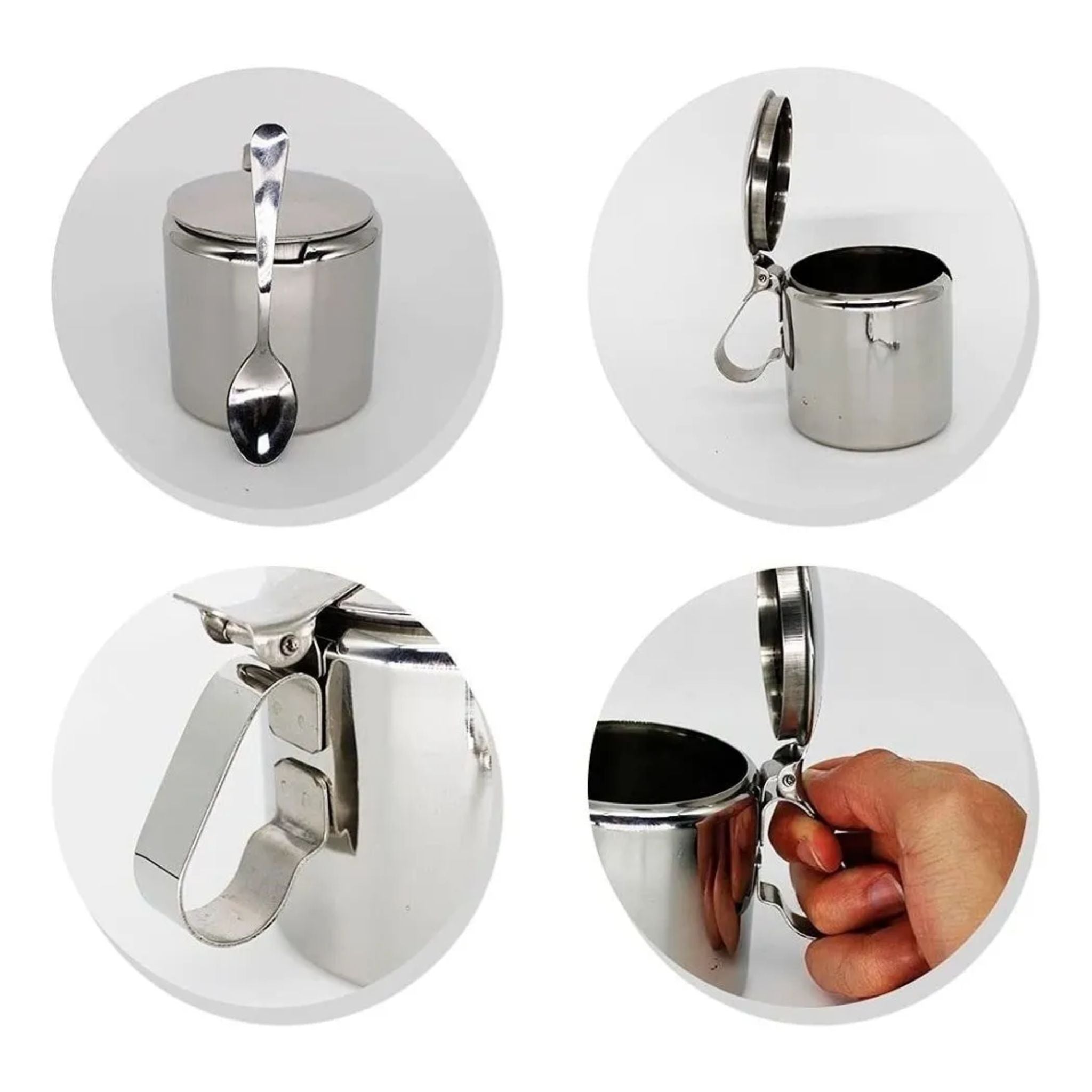 Azucarera + Cuchara Acero Inox