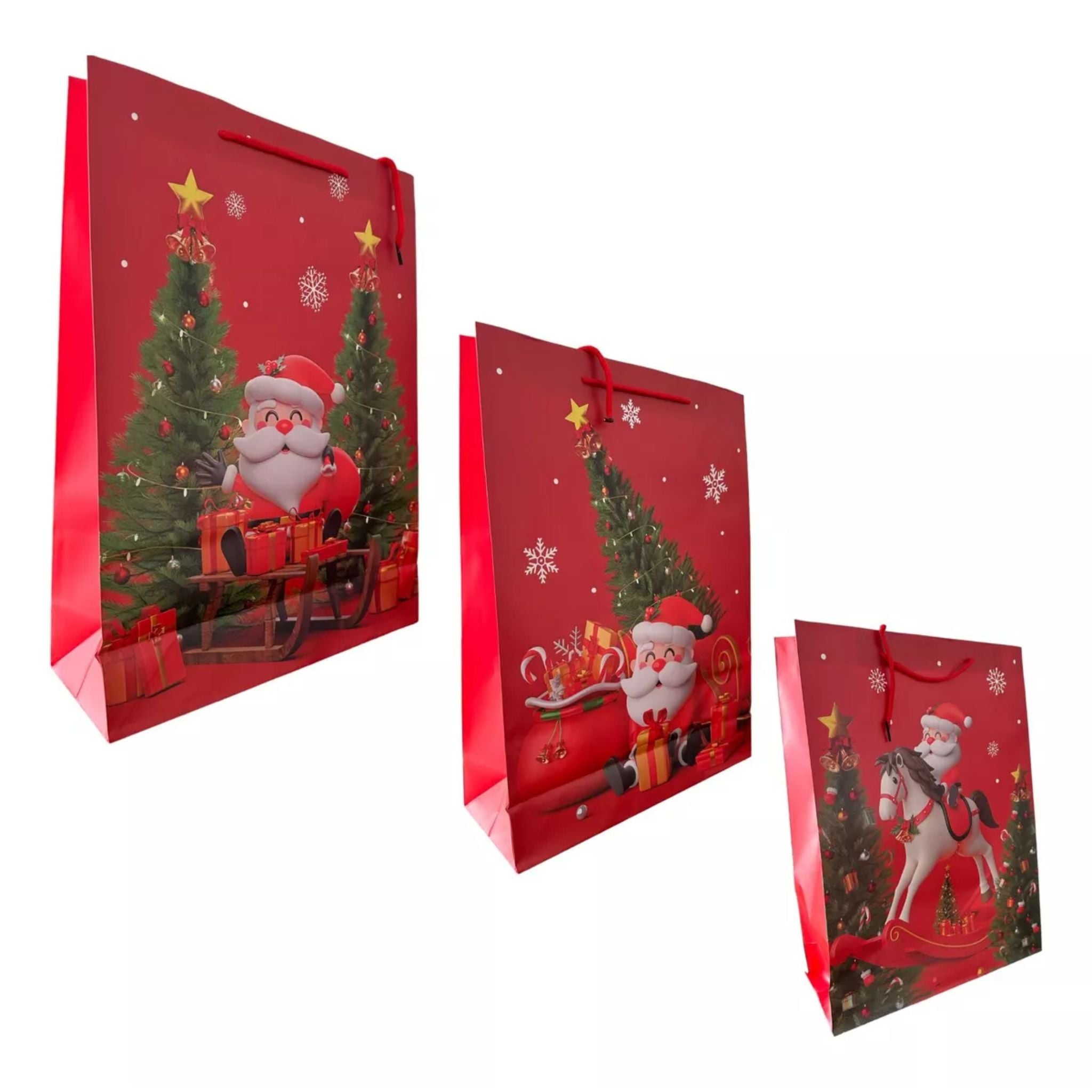 12 Bolsas Navidad 3 Tamaños
