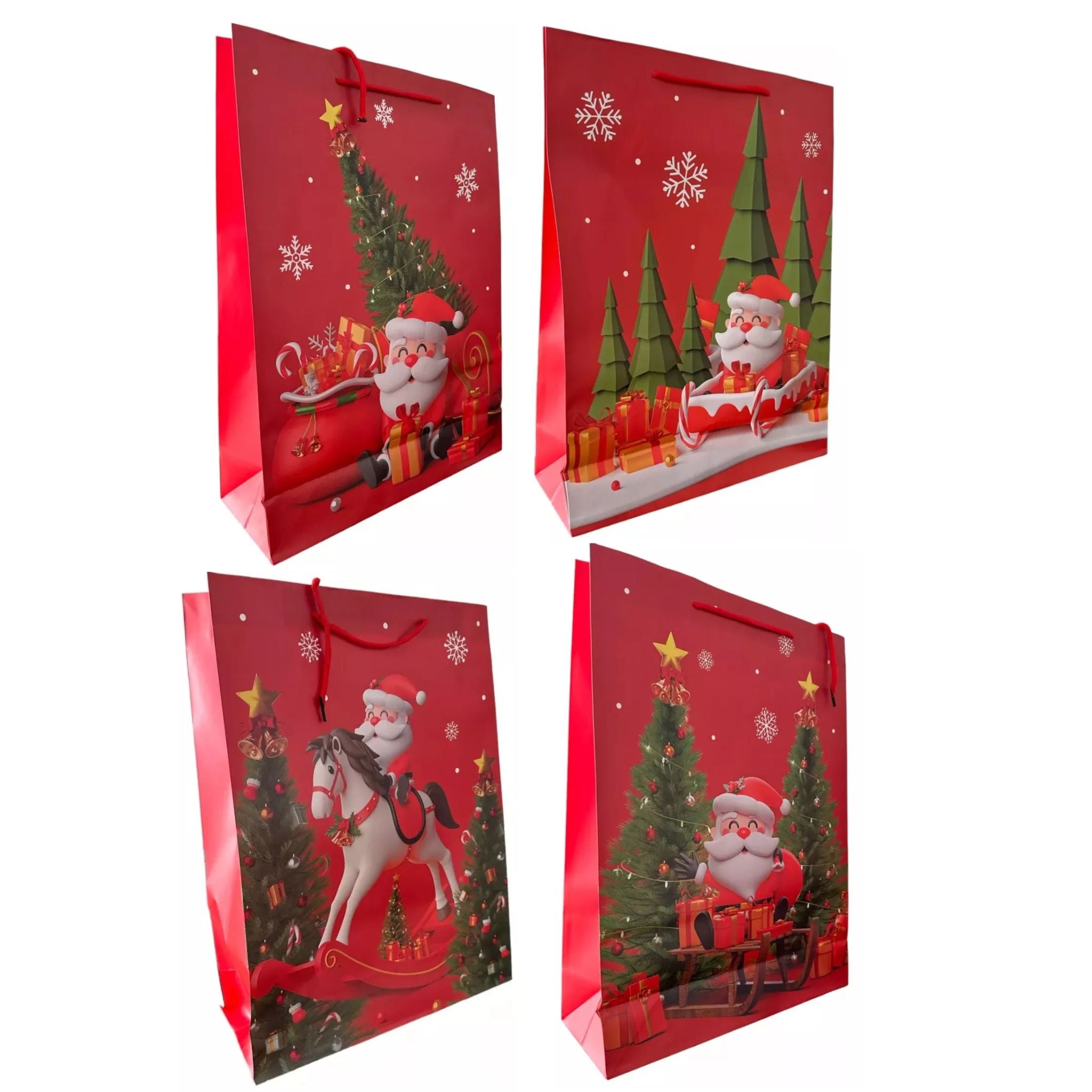 12 Bolsas De Navidad + 10 Cintas