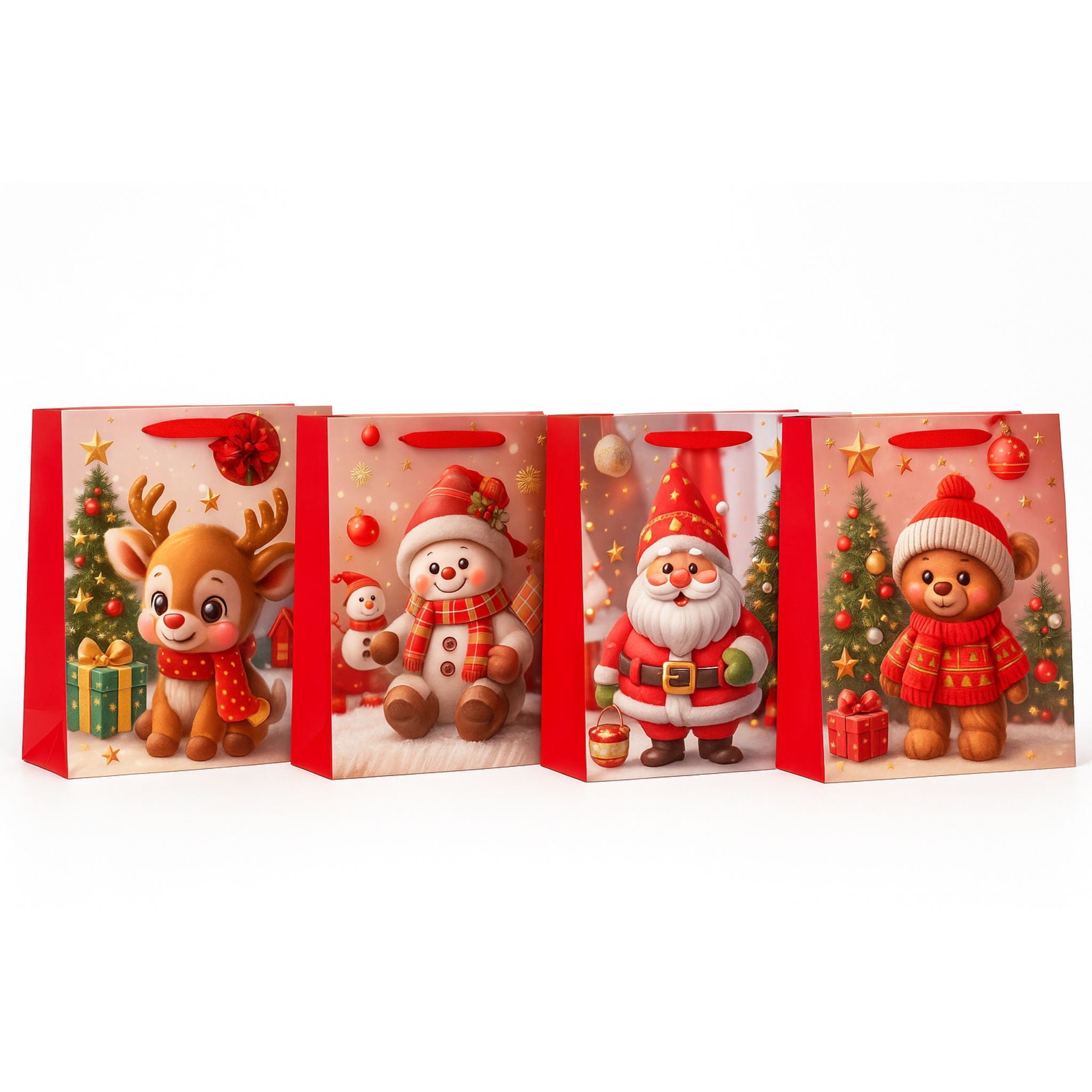 12 Bolsas De Navidad + 10 Cintas