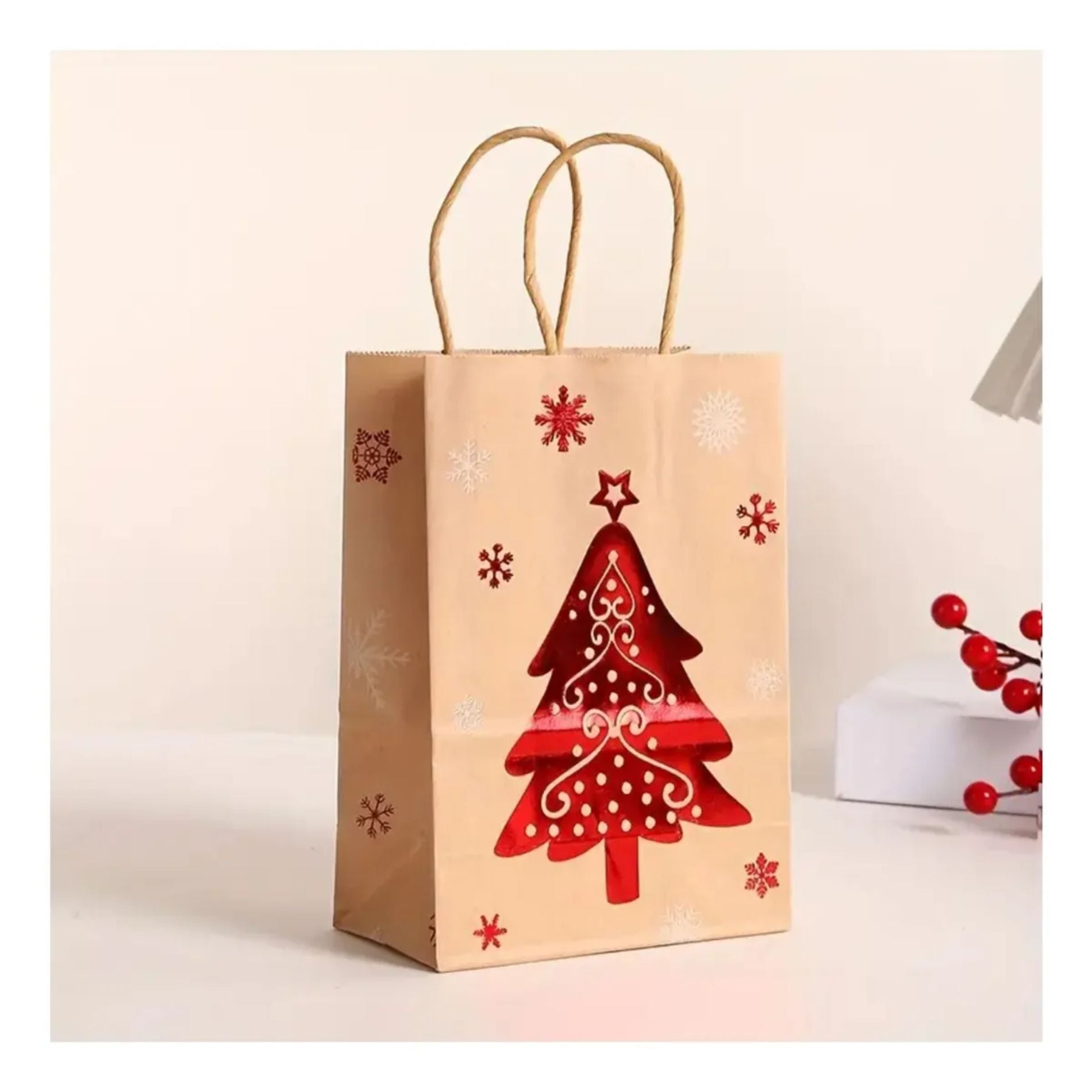 Bolsas Navidad 3 Tamaños X12 + Cintas