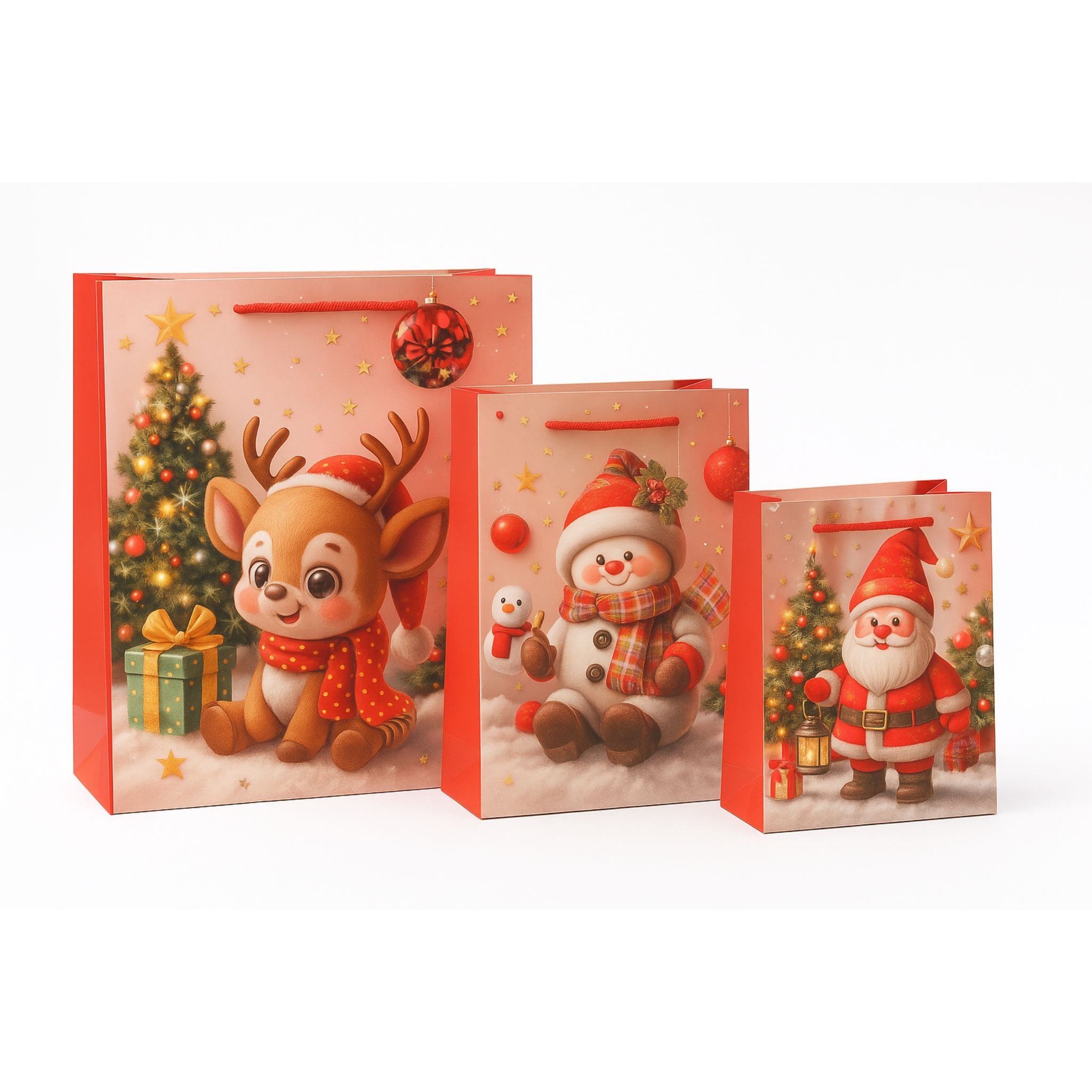 12 Bolsas Navidad 3 Tamaños