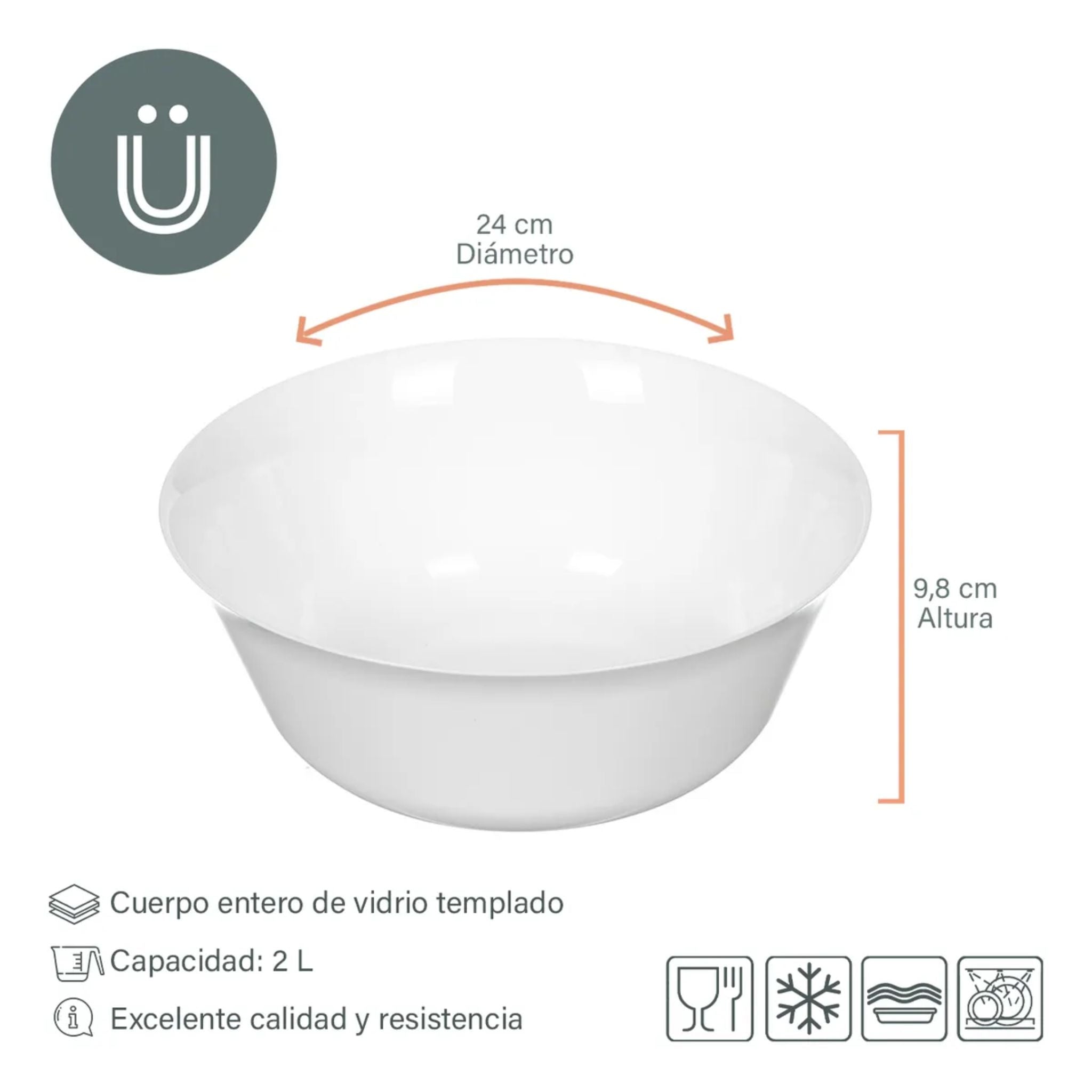 Bowls Ensaladera Vidrio Opal