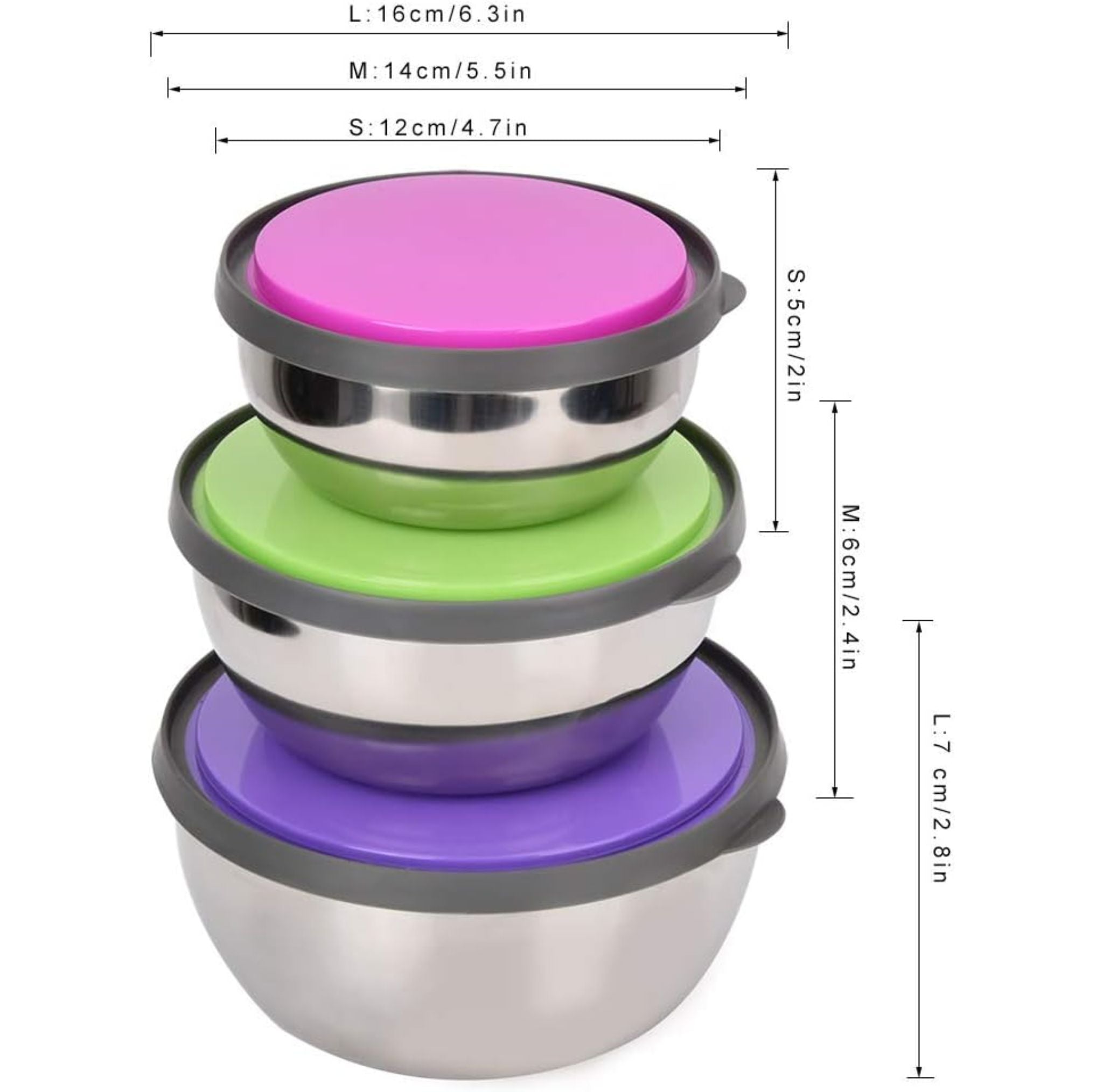Bowl Acero Inoxidable Con Tapa X3