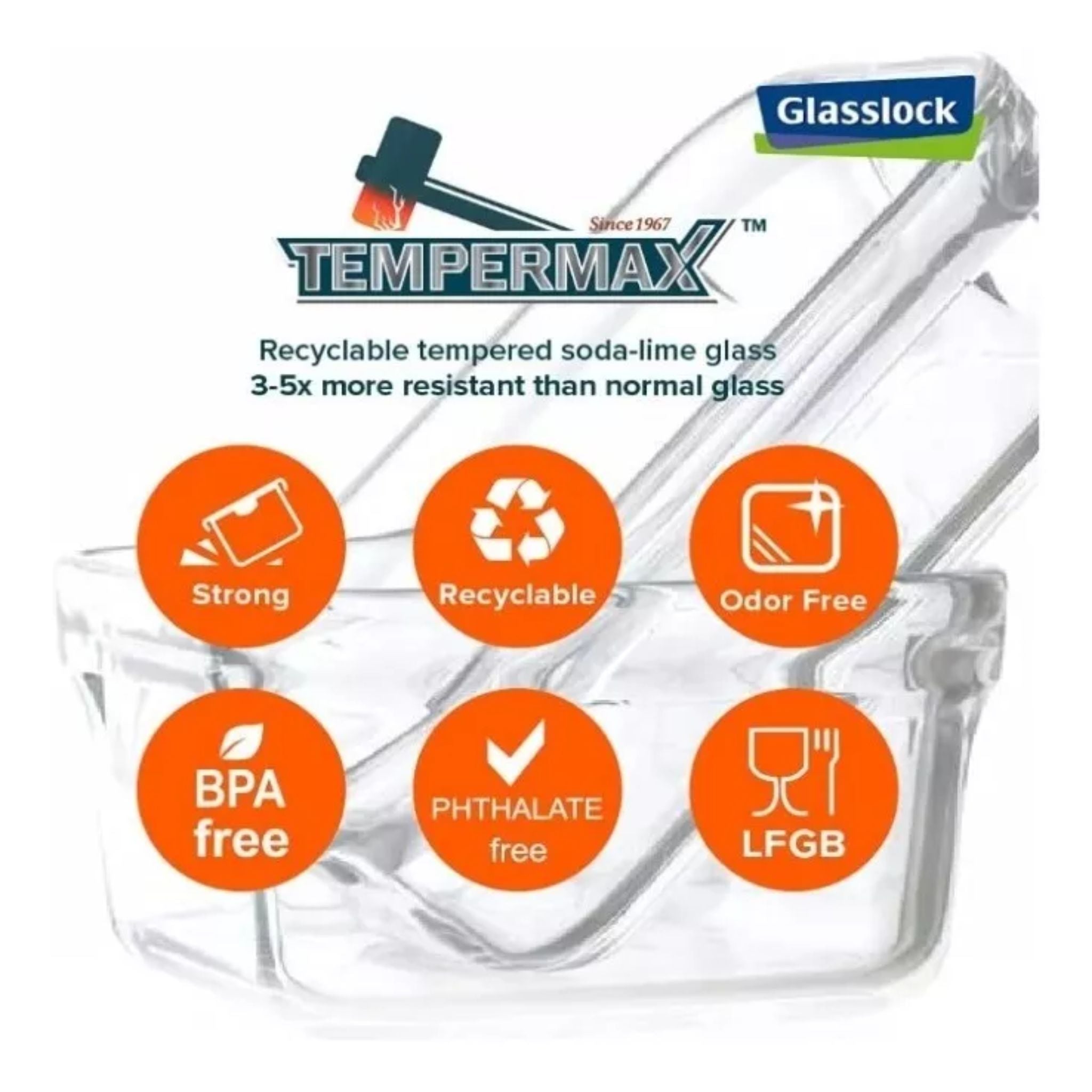 Táper Hermético Templado 1.2L