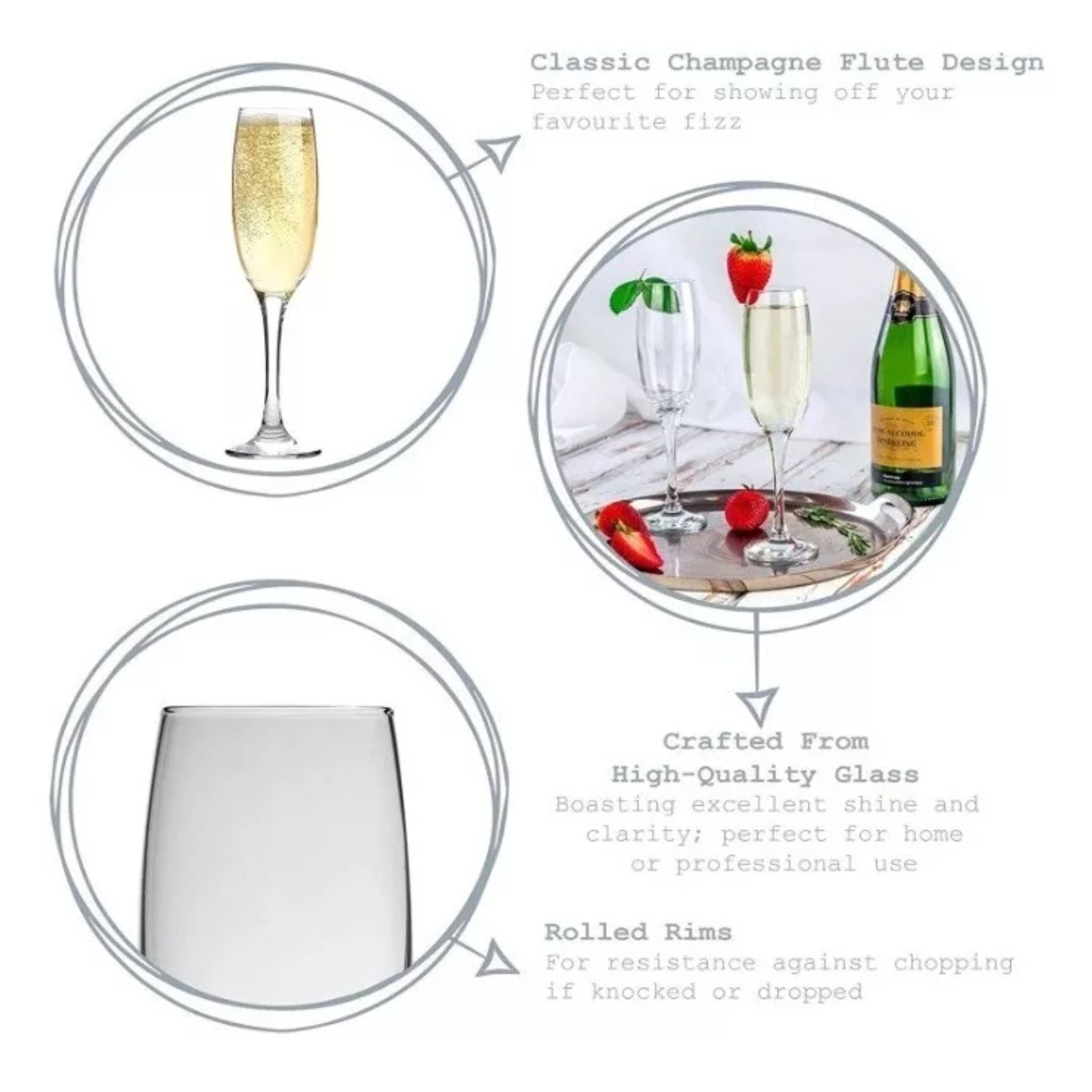 6 Copas de Champagne 176cc