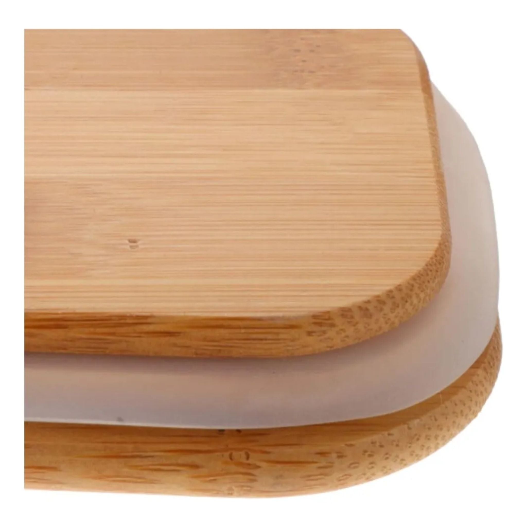 Frasco De Vidrio Tapa Bambú 550ml