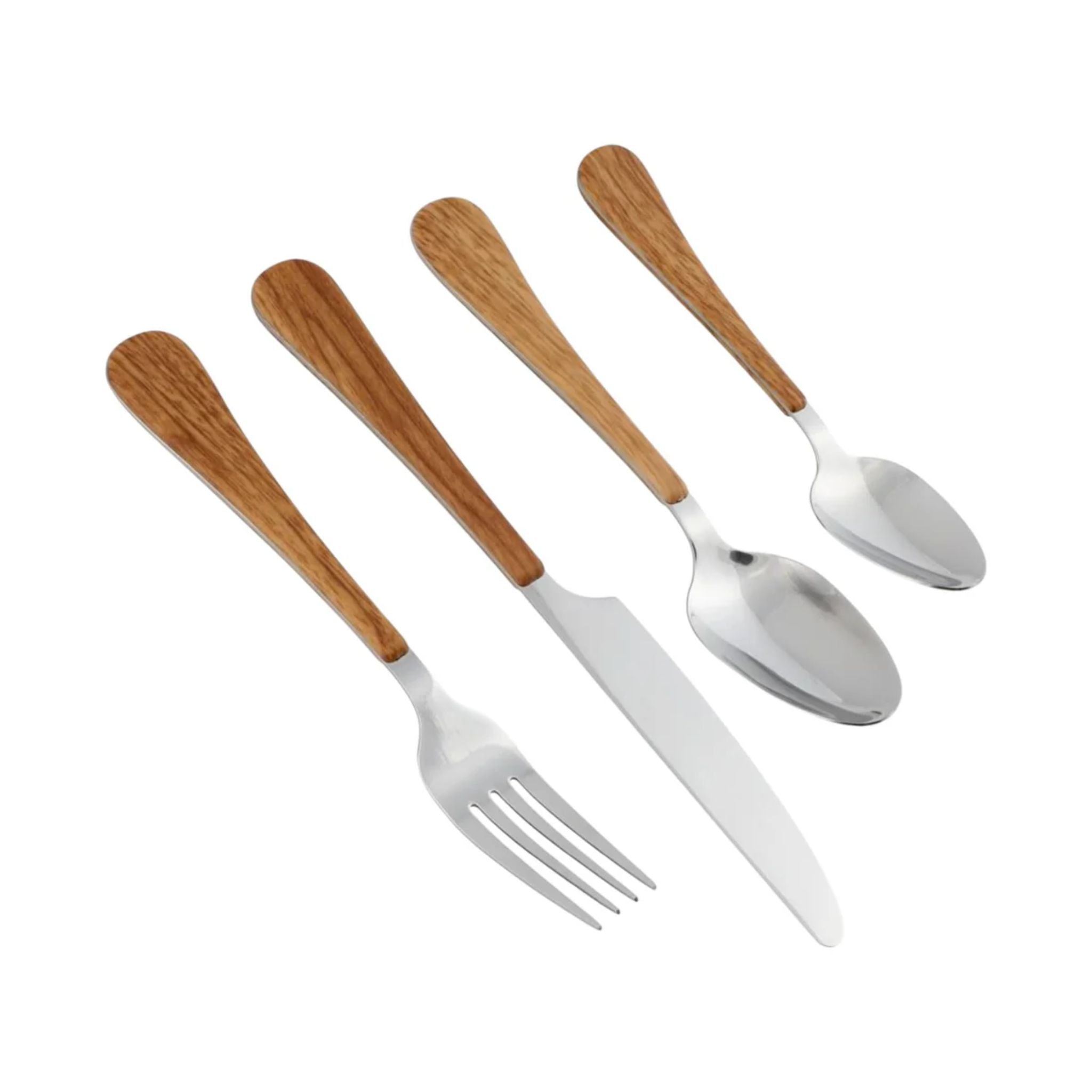 Juego De Cubiertos Mango Madera