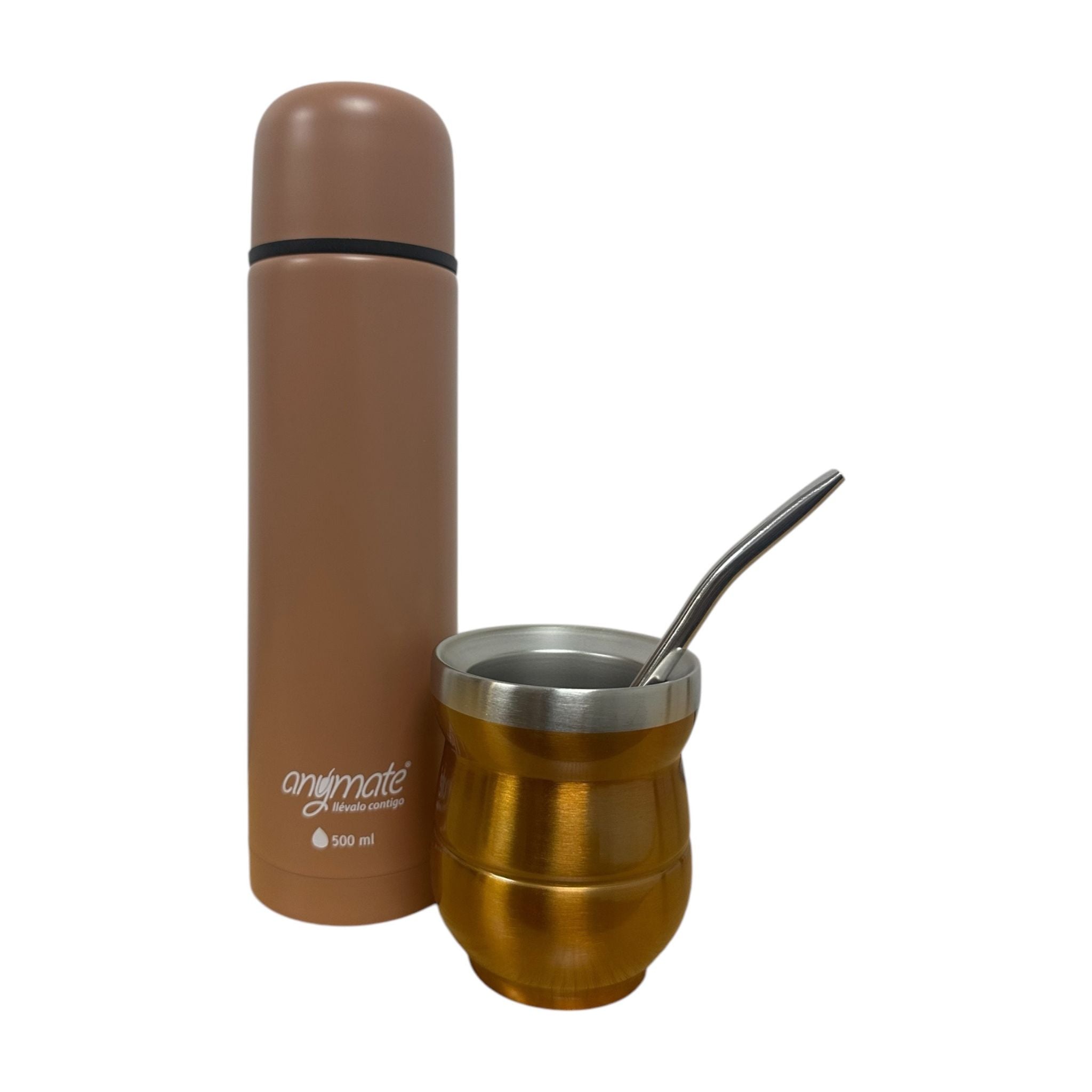 Mate Con Bombilla + Termo Bala