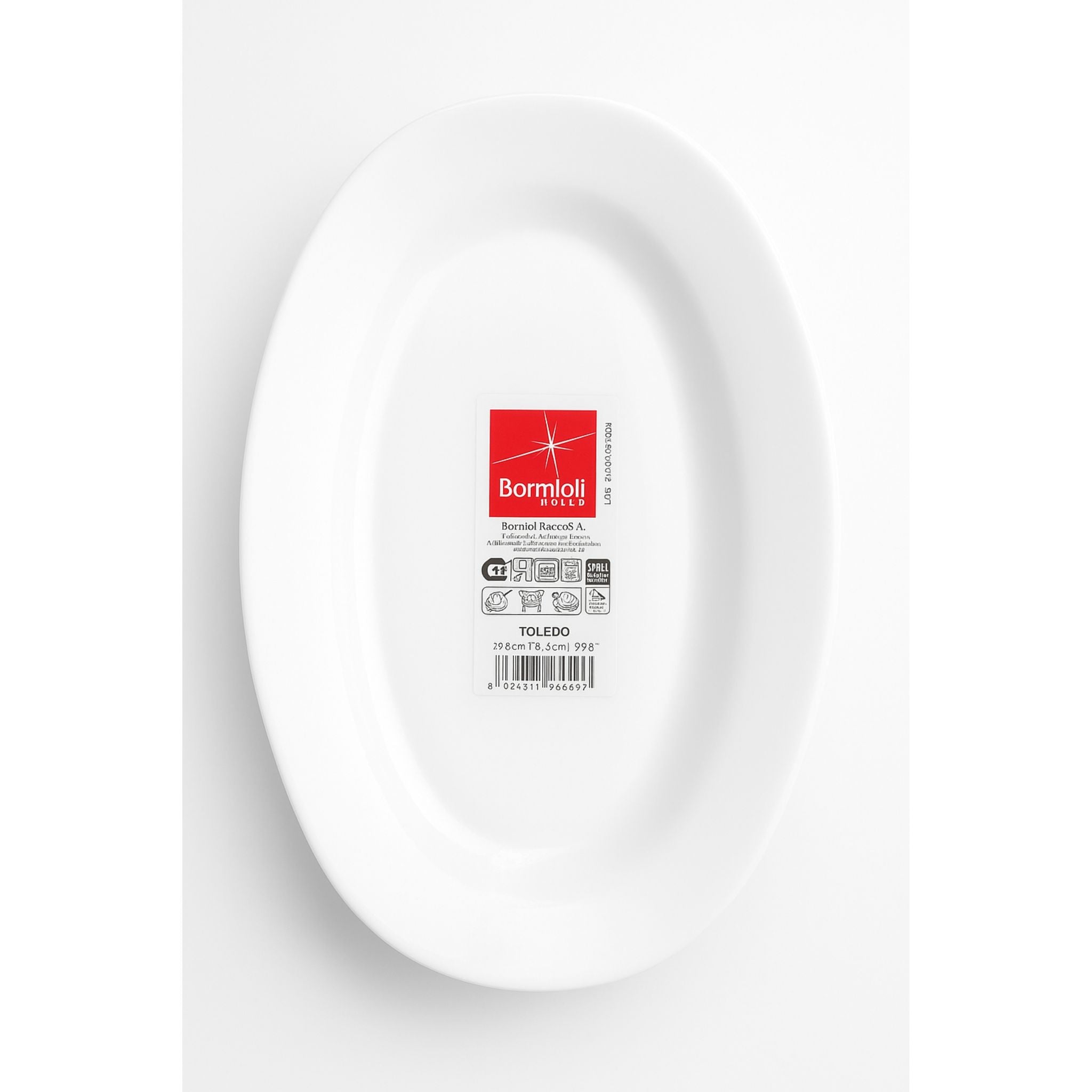 Plato Ovalado Vidrio Opal 22.8cm