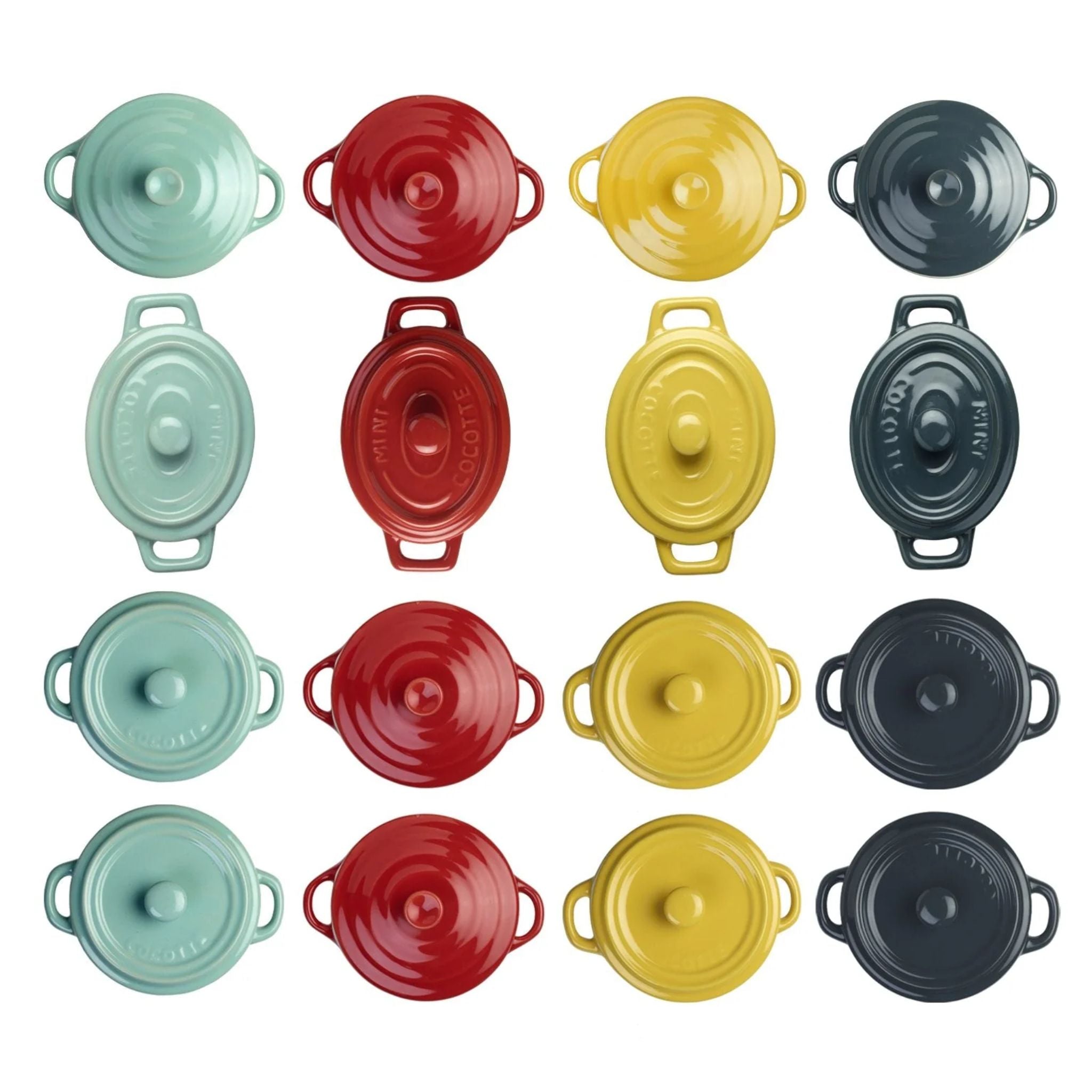 Pocillos de Cerámica con Tapa X4