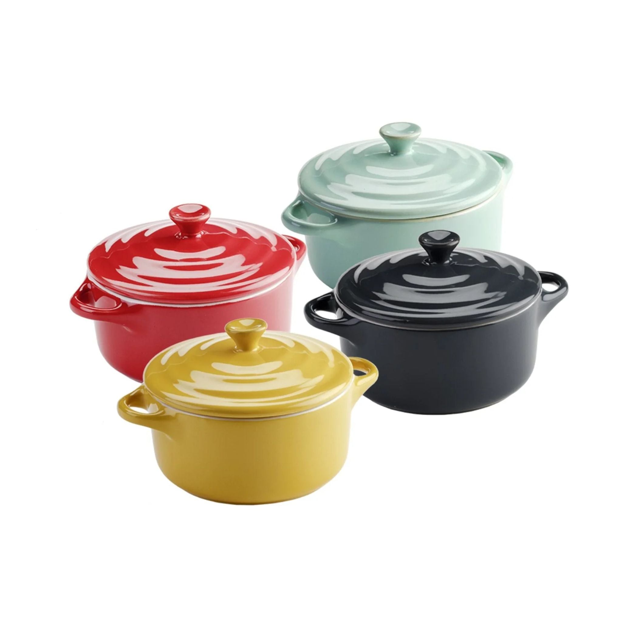 Pocillos de Cerámica con Tapa X4