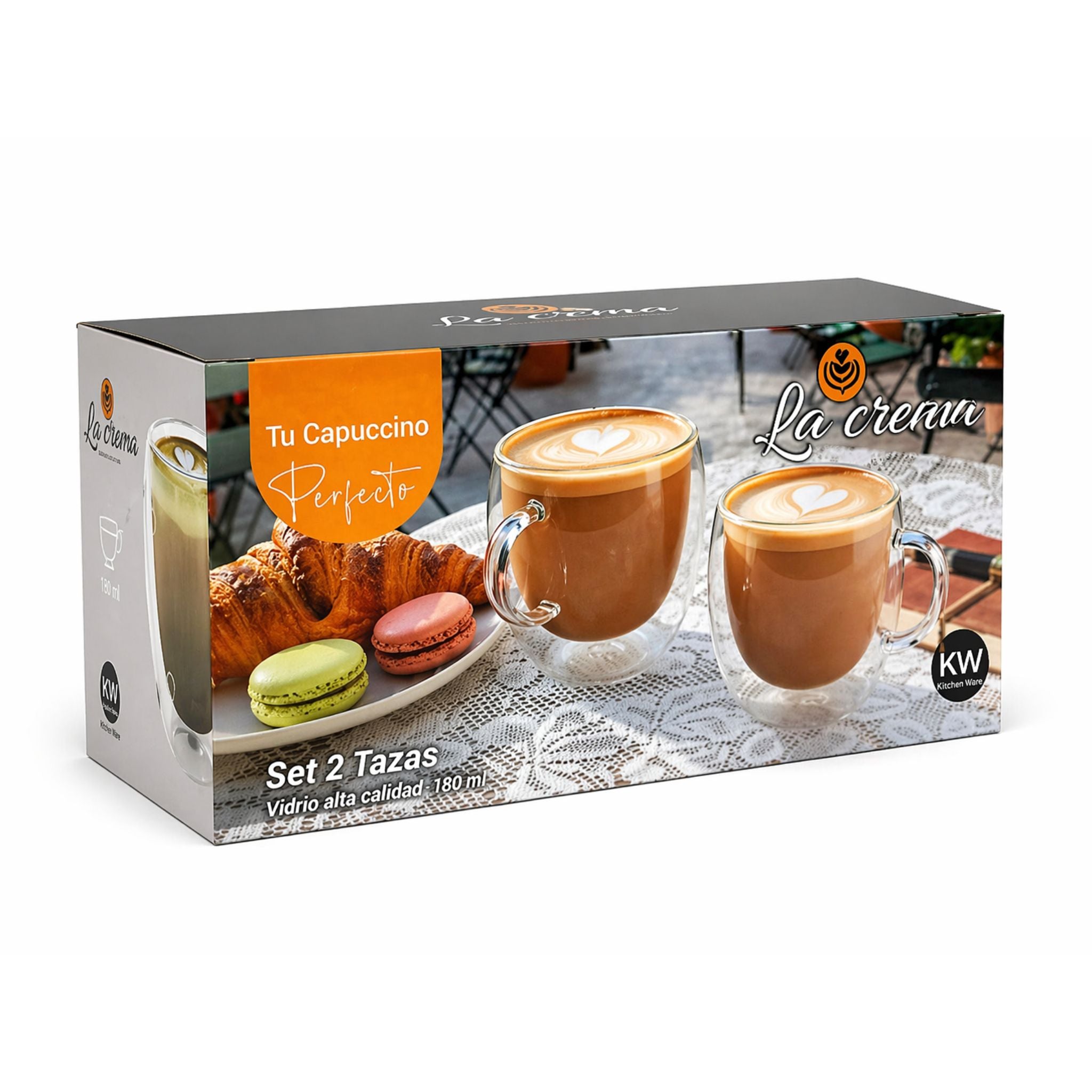 Tazas Doble Pared La Cream 180ml X2
