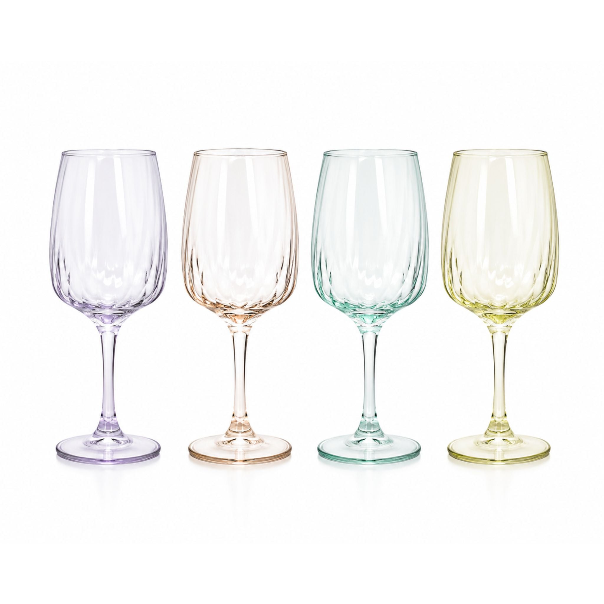 6 Copas Vino Galata Vidrio Color
