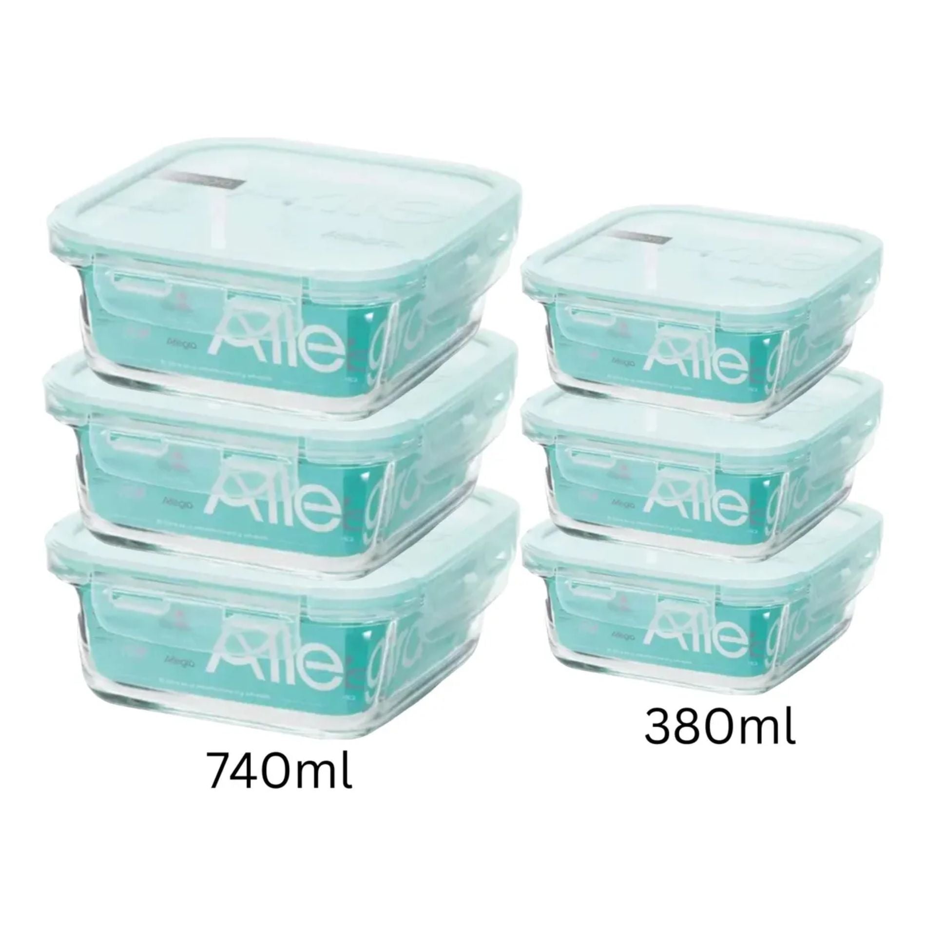 Pack 6 Contenedores De Vidrio