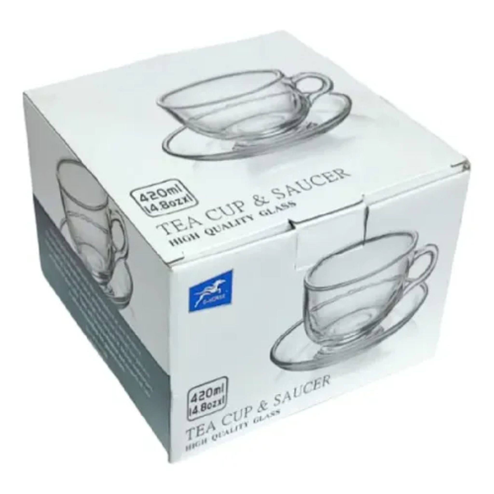 Taza Té Vidrio Con Plato 420ml