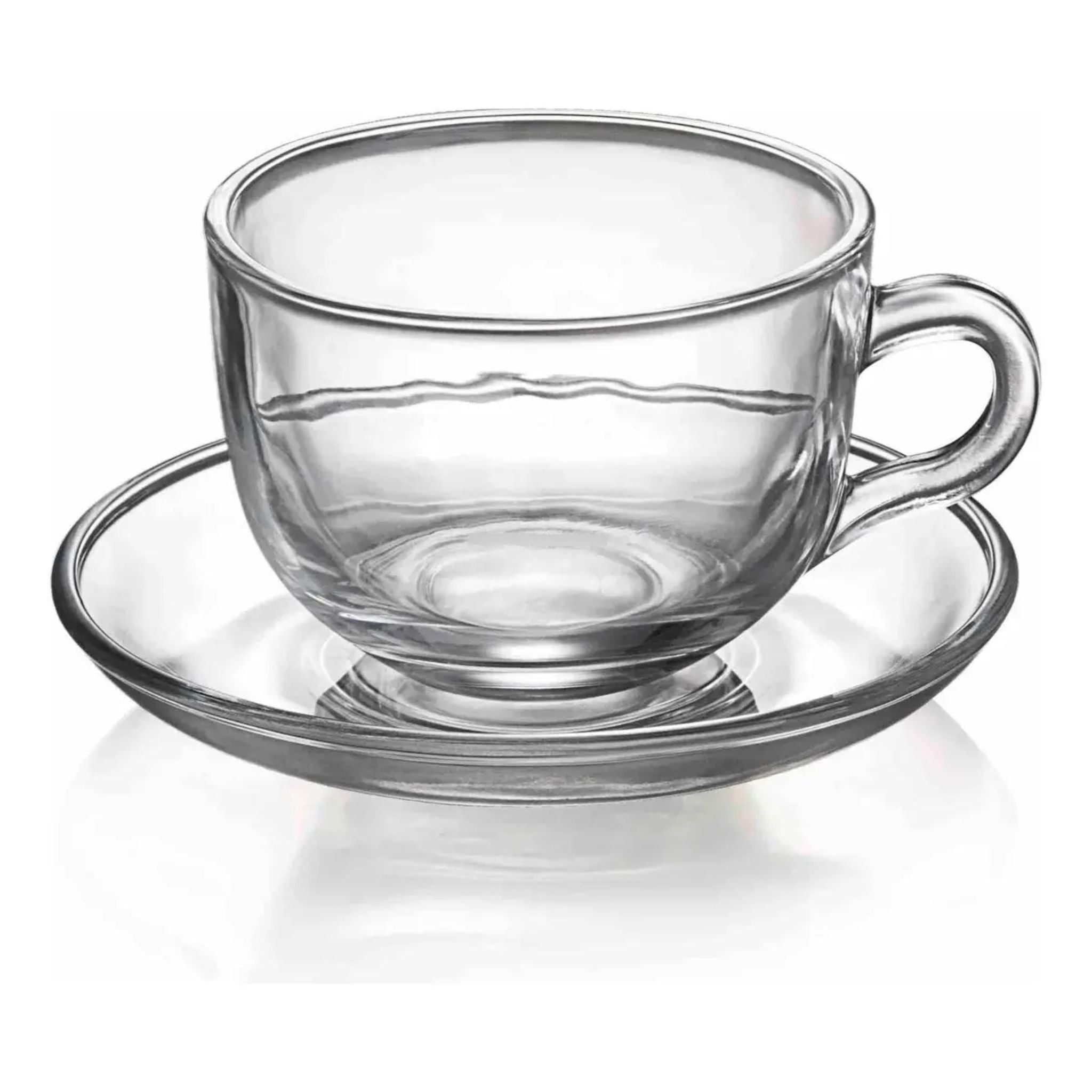 Taza Té Vidrio Con Plato 420ml