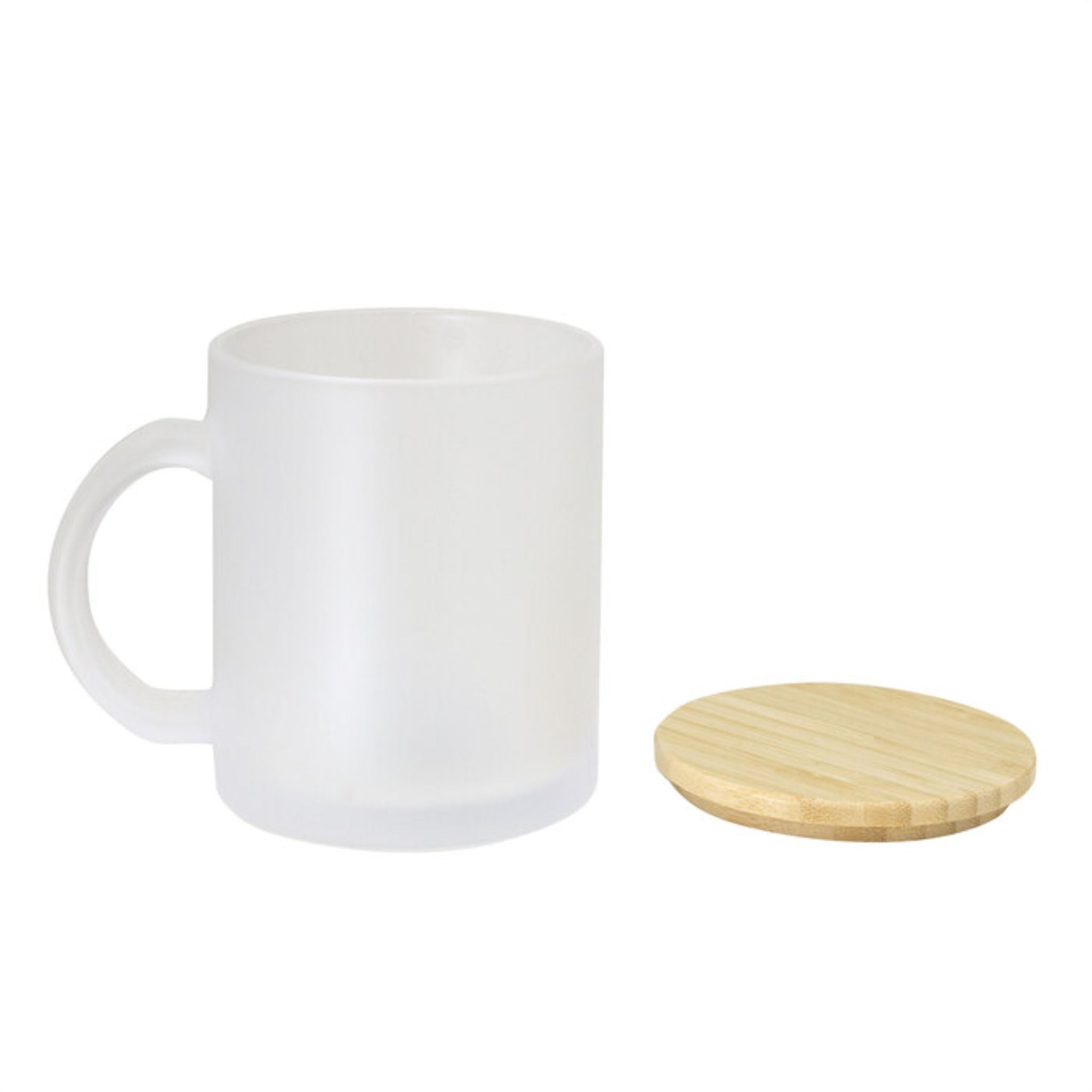 Taza De Vidrio Tapa Bambú 350ml