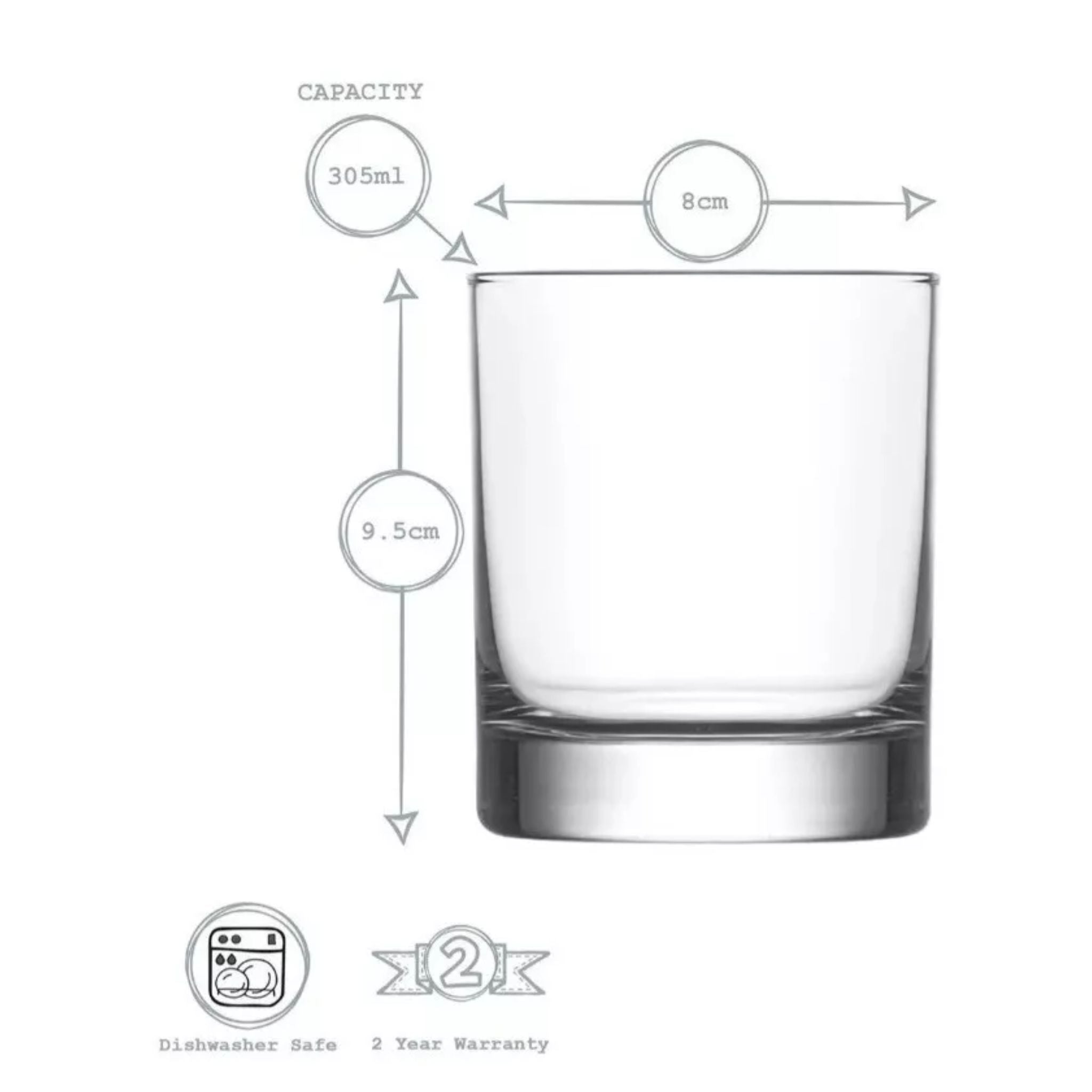 6 Vasos de Whisky 305cc