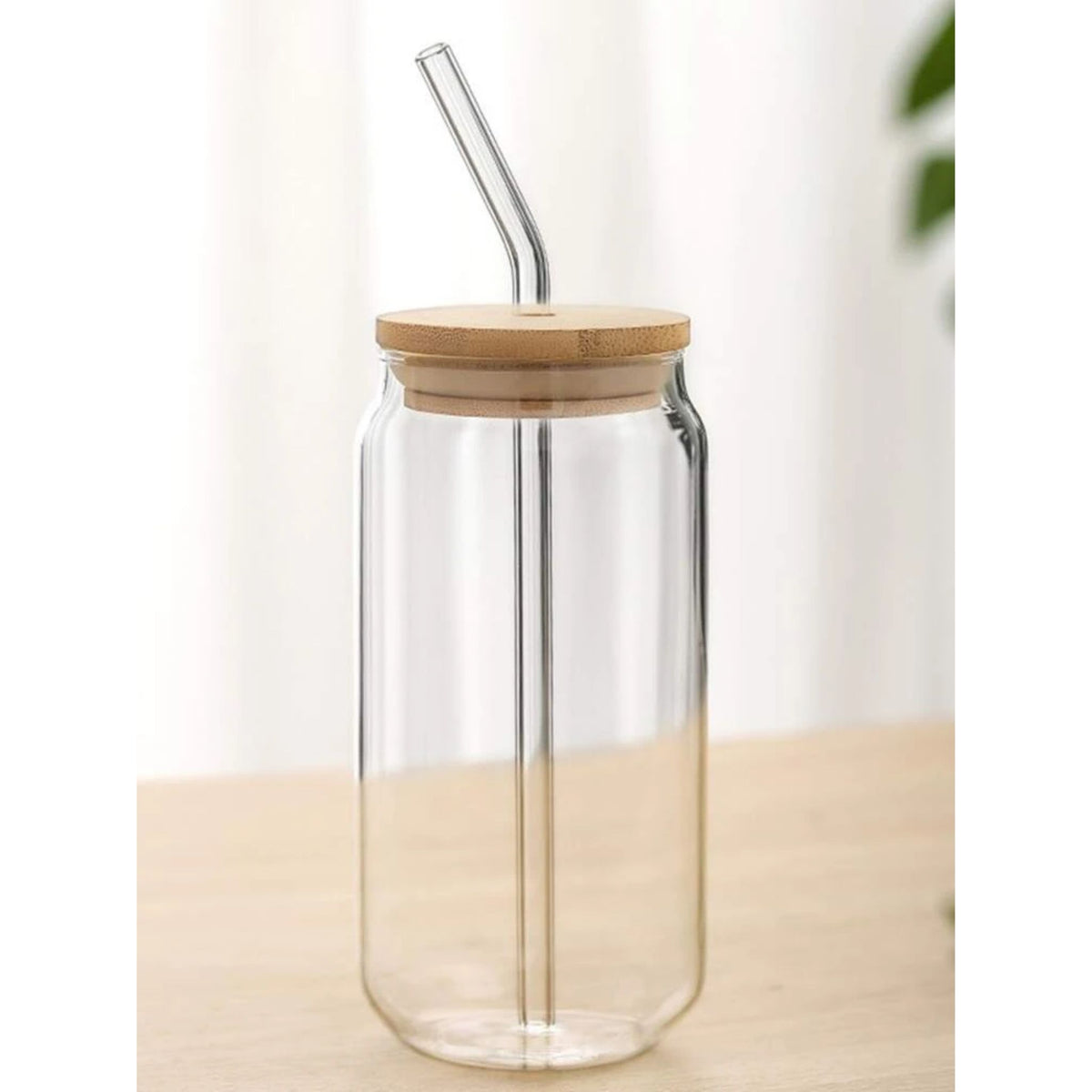 Vaso Vidrio Tapa Bambú 500ml