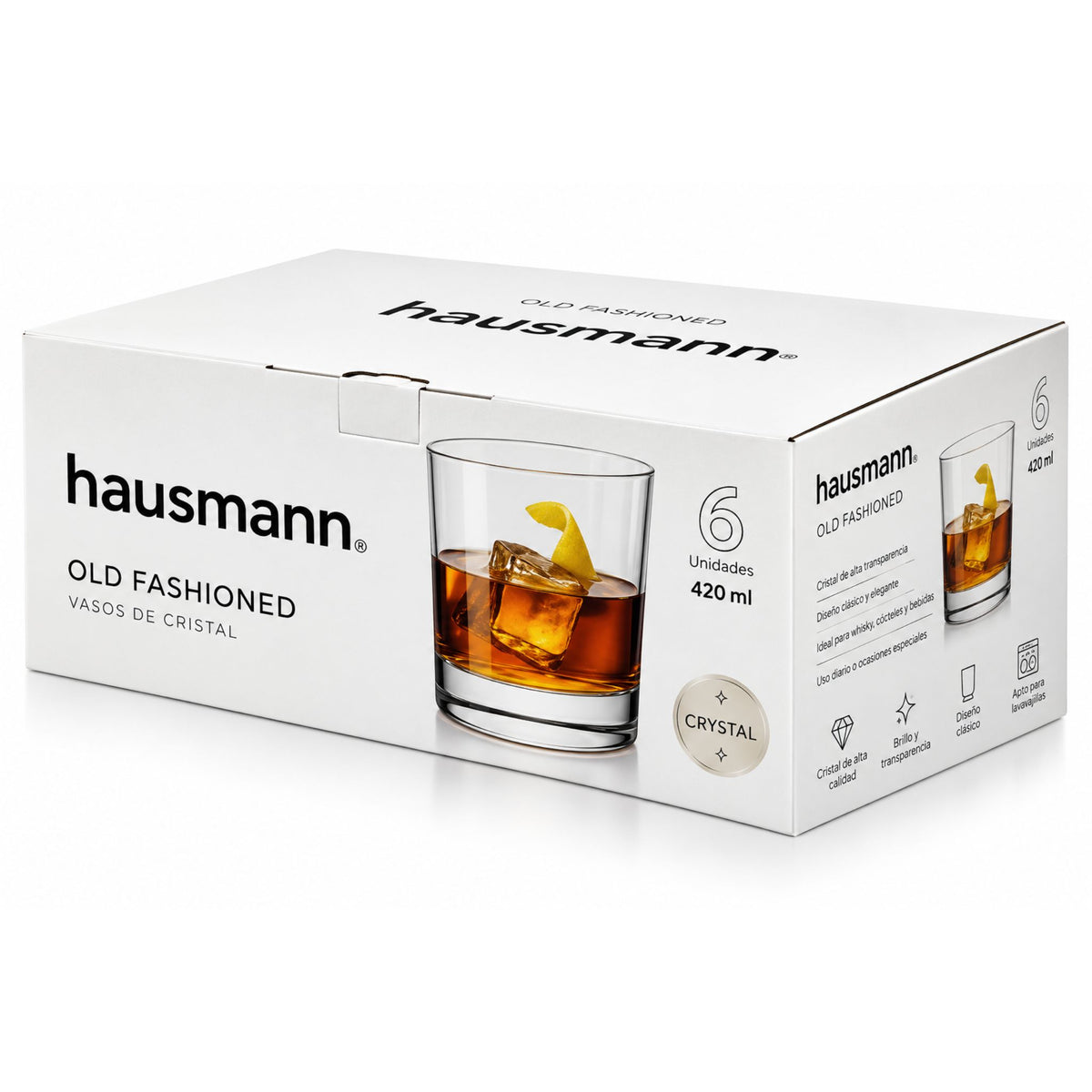 Vasos De Cristal Hausmann 420ml X6
