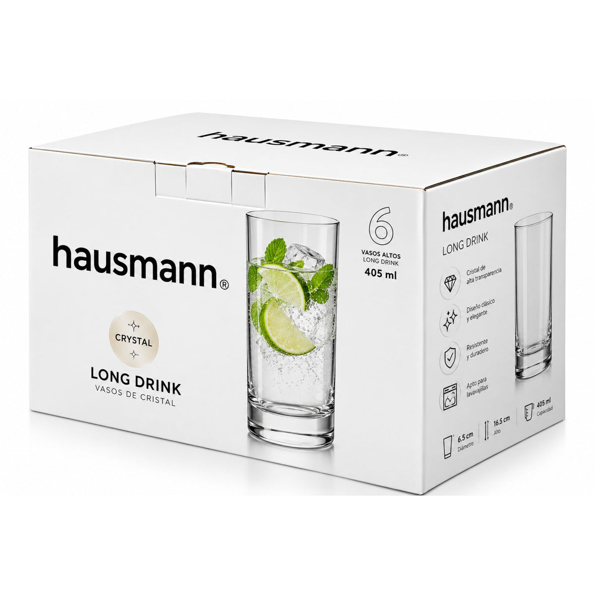 Set 6 Vasos Altos Hausmann 405ml