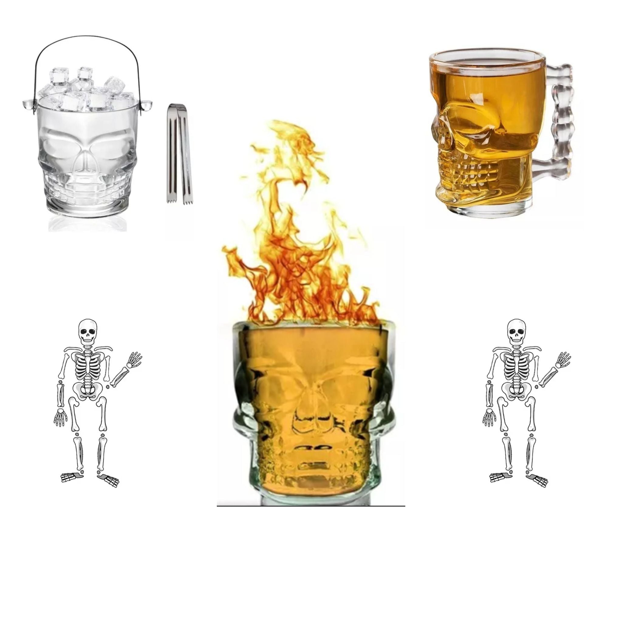Pack 18 Vasos Calavera + Hielera