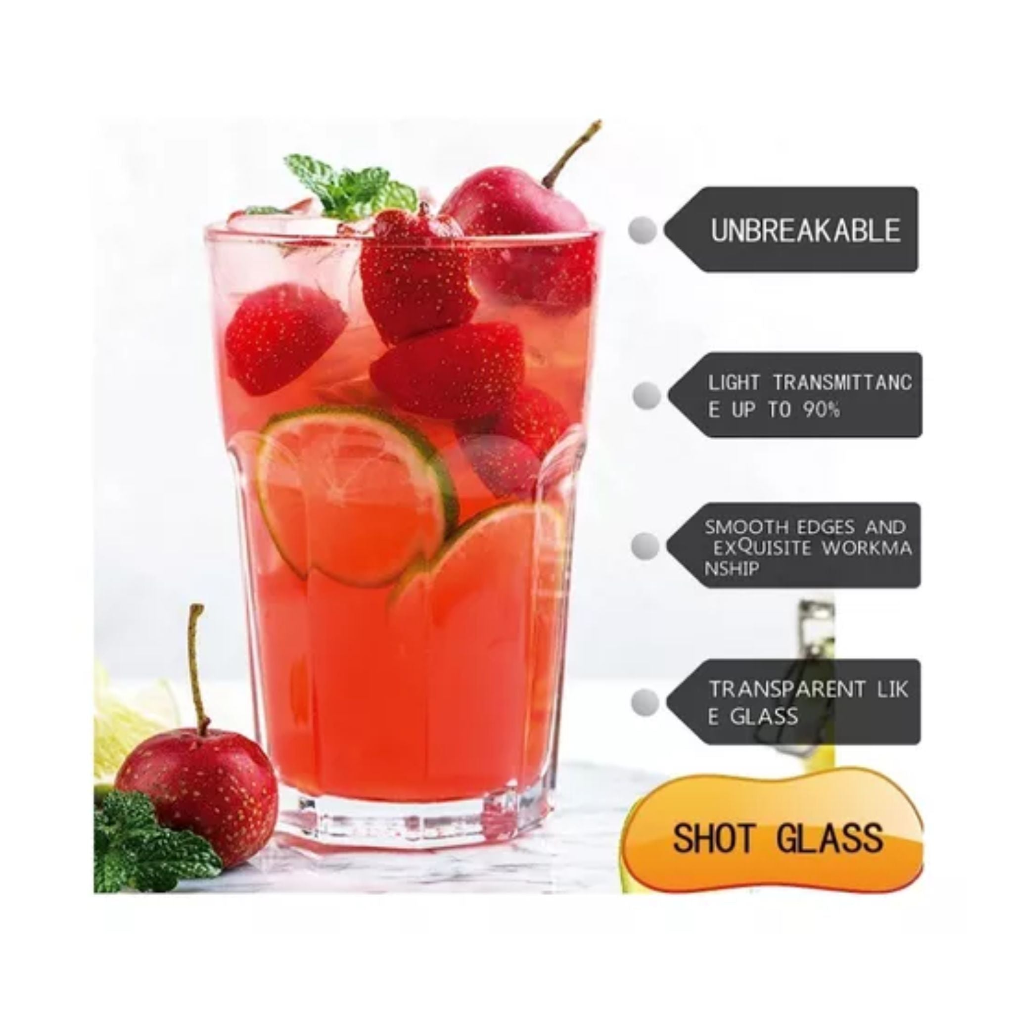 6 Vasos de Vidrio Chicago 437cc