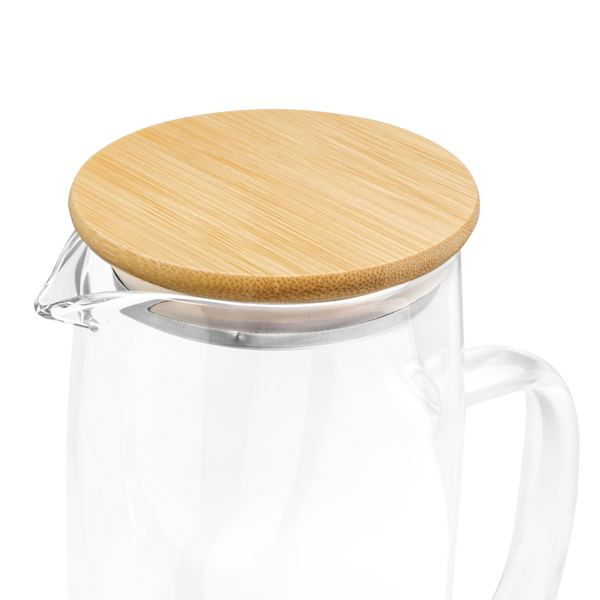 Jarra de Vidrio Con Tapa De Bambú