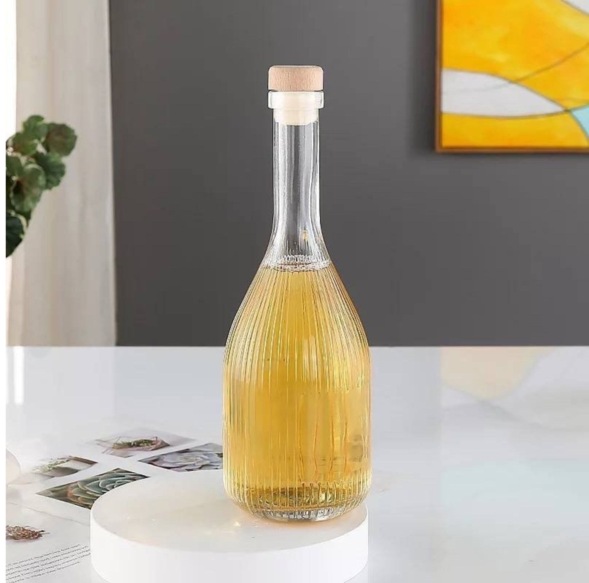 Botella De Vidrio 375ml Tapón Corcho