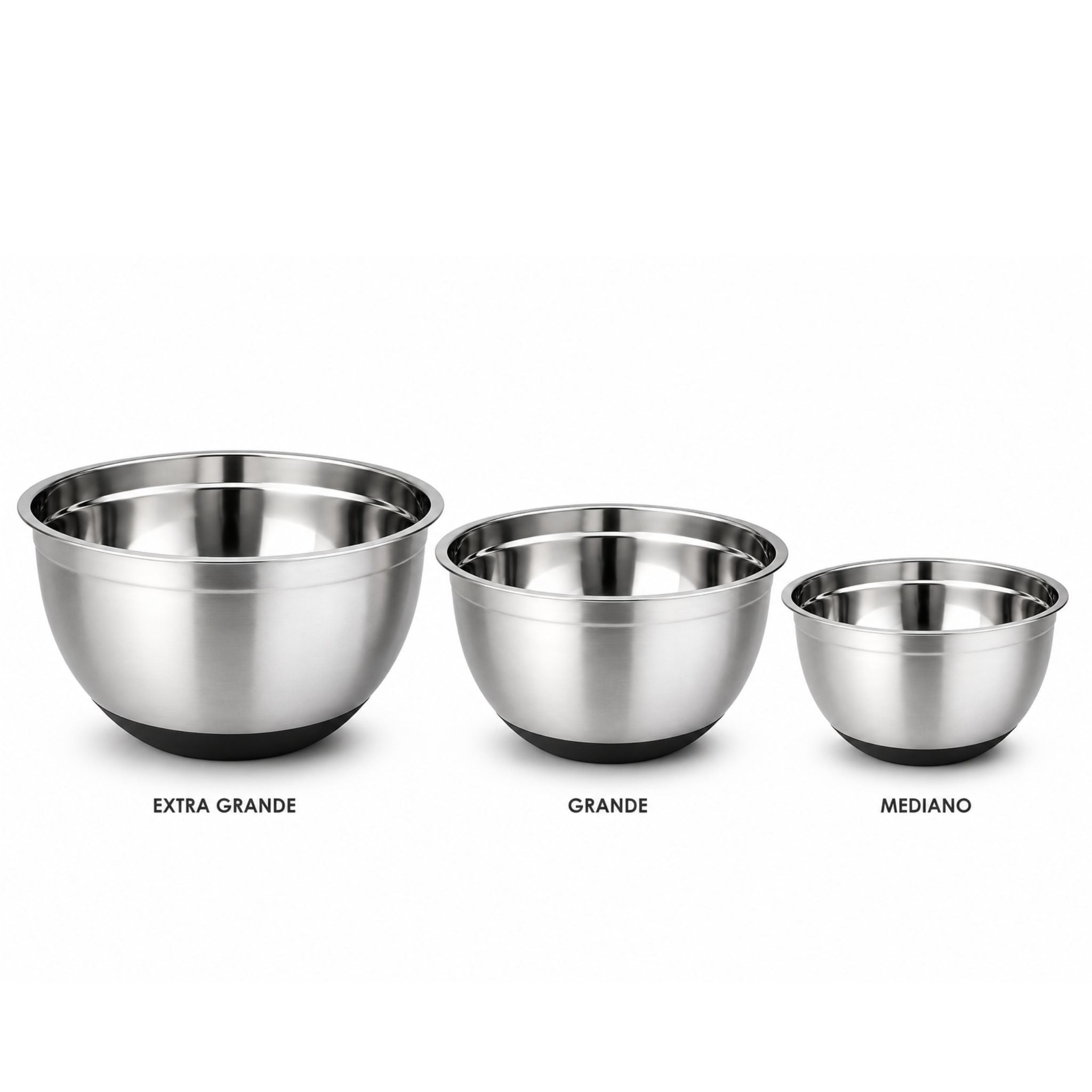 Pack de 3 Bowls de Acero Inoxidable