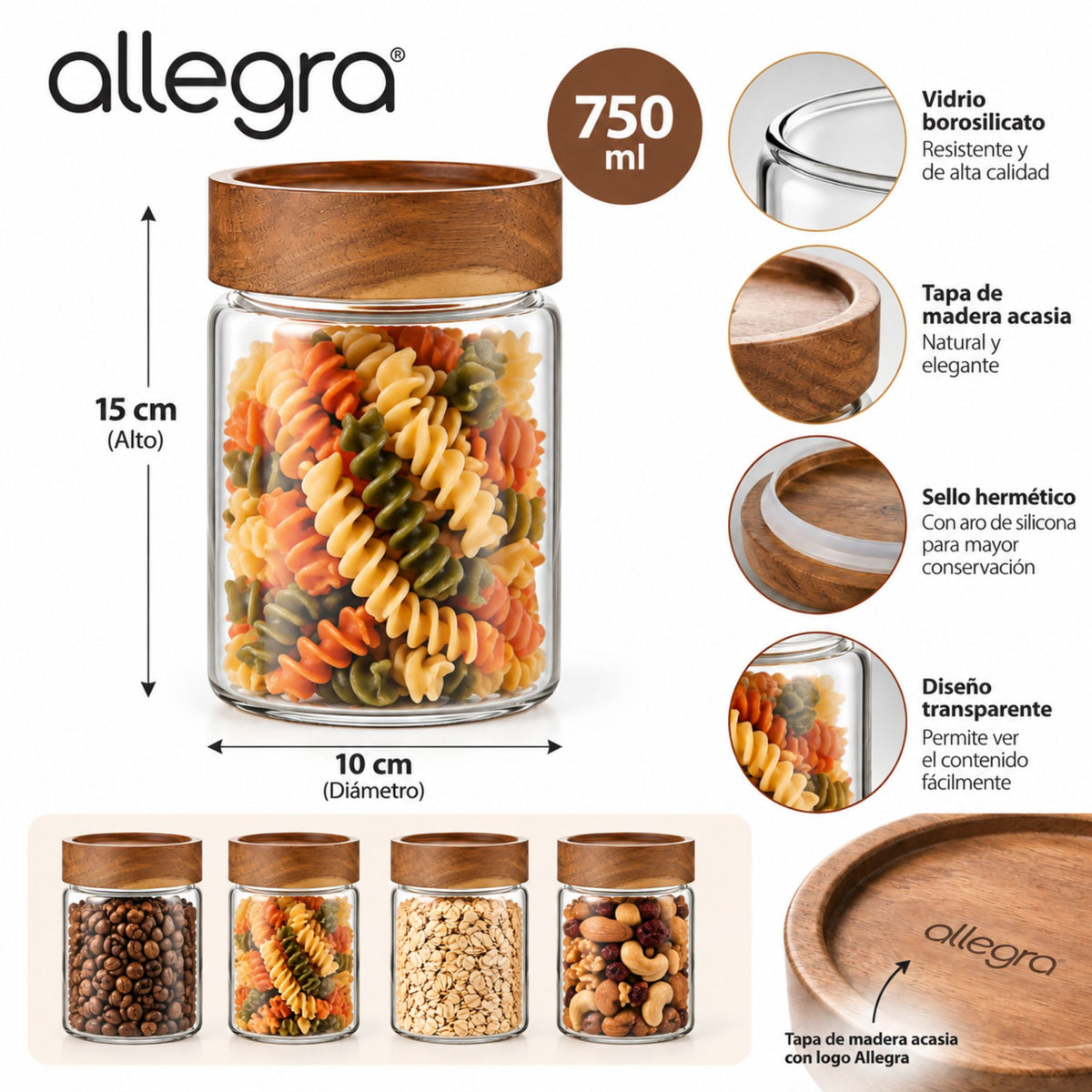 Pack 4 Frascos Allegra 750ml