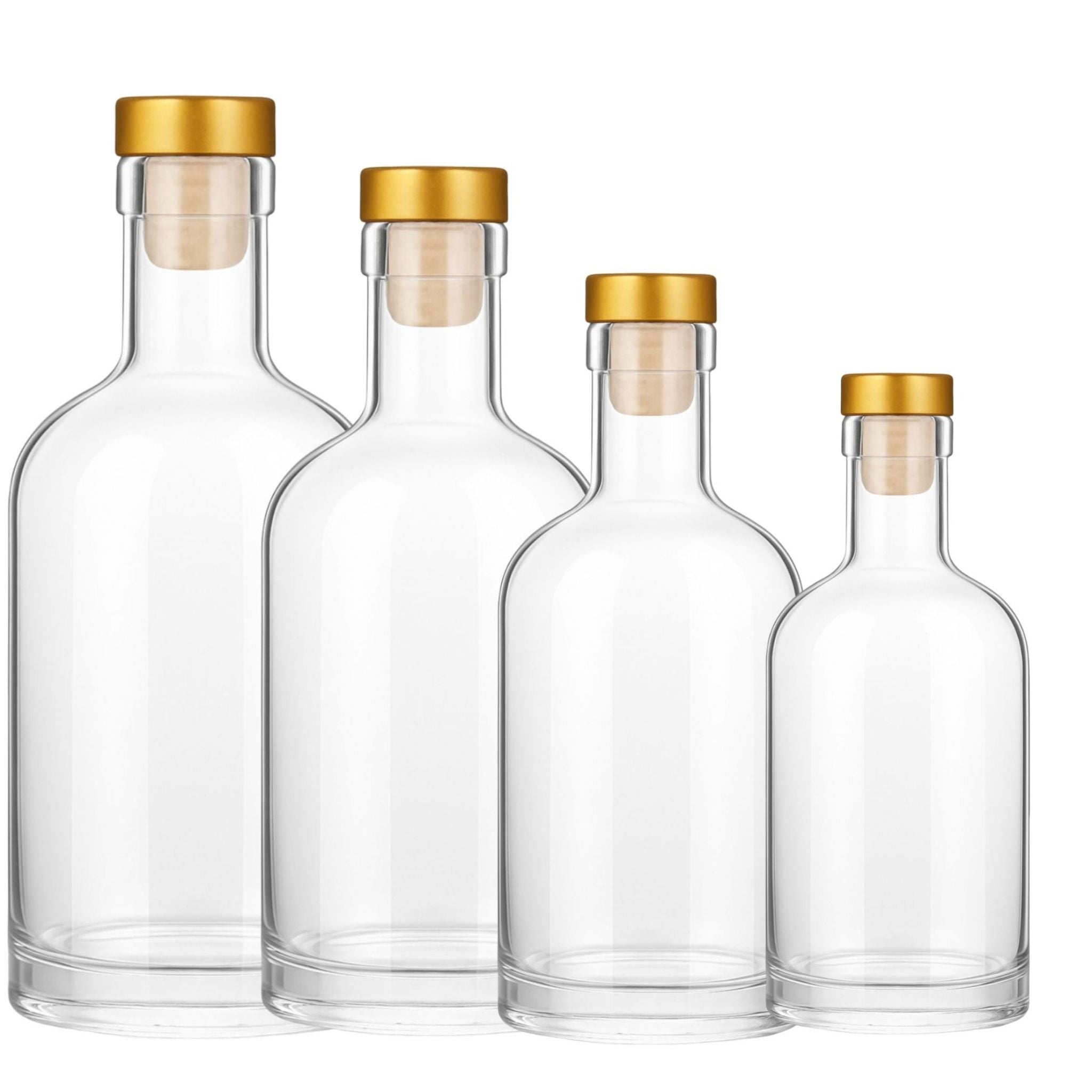 Pack 4 Botellas De Vidrio Hermeticas