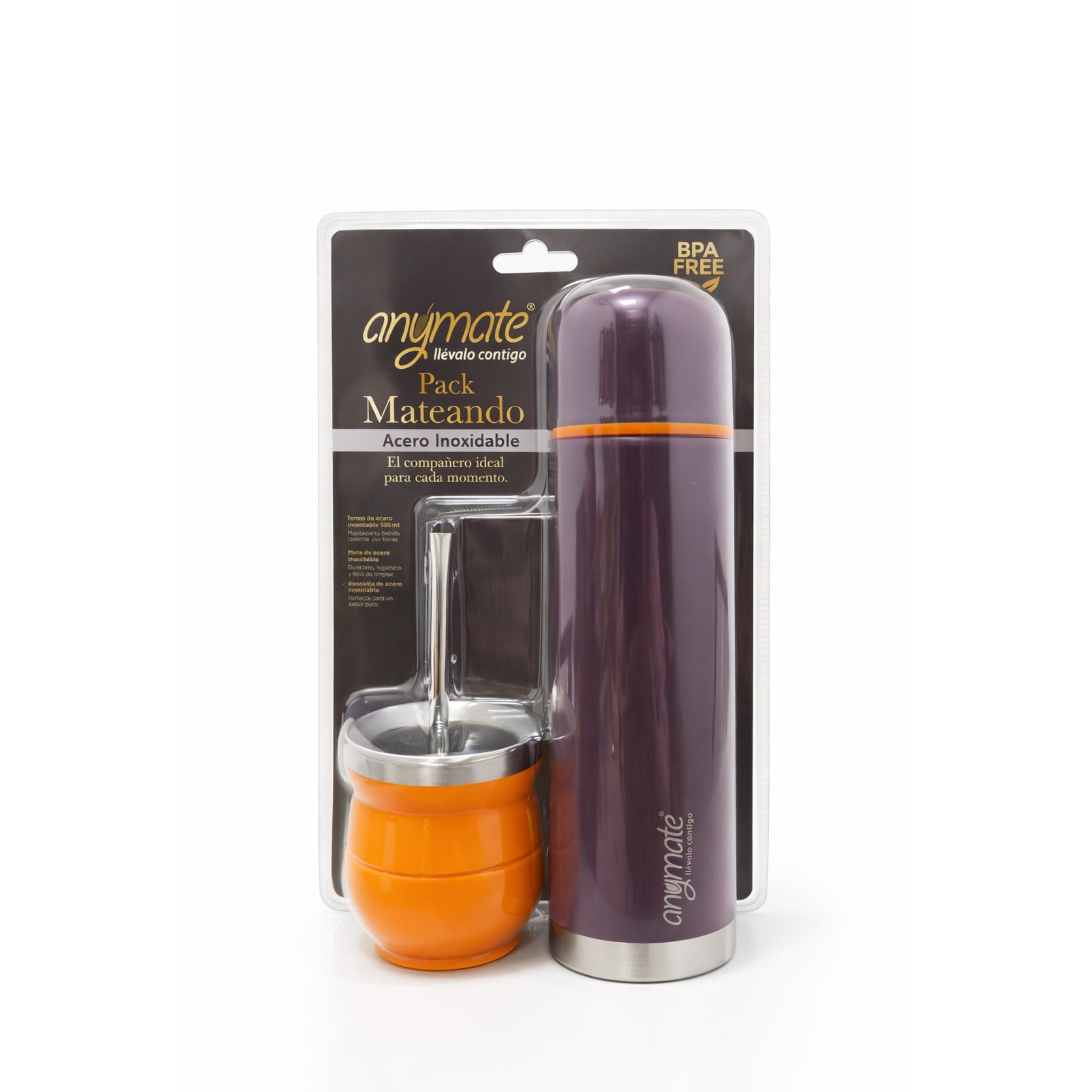 Mate Con Bombilla + Termo Bala