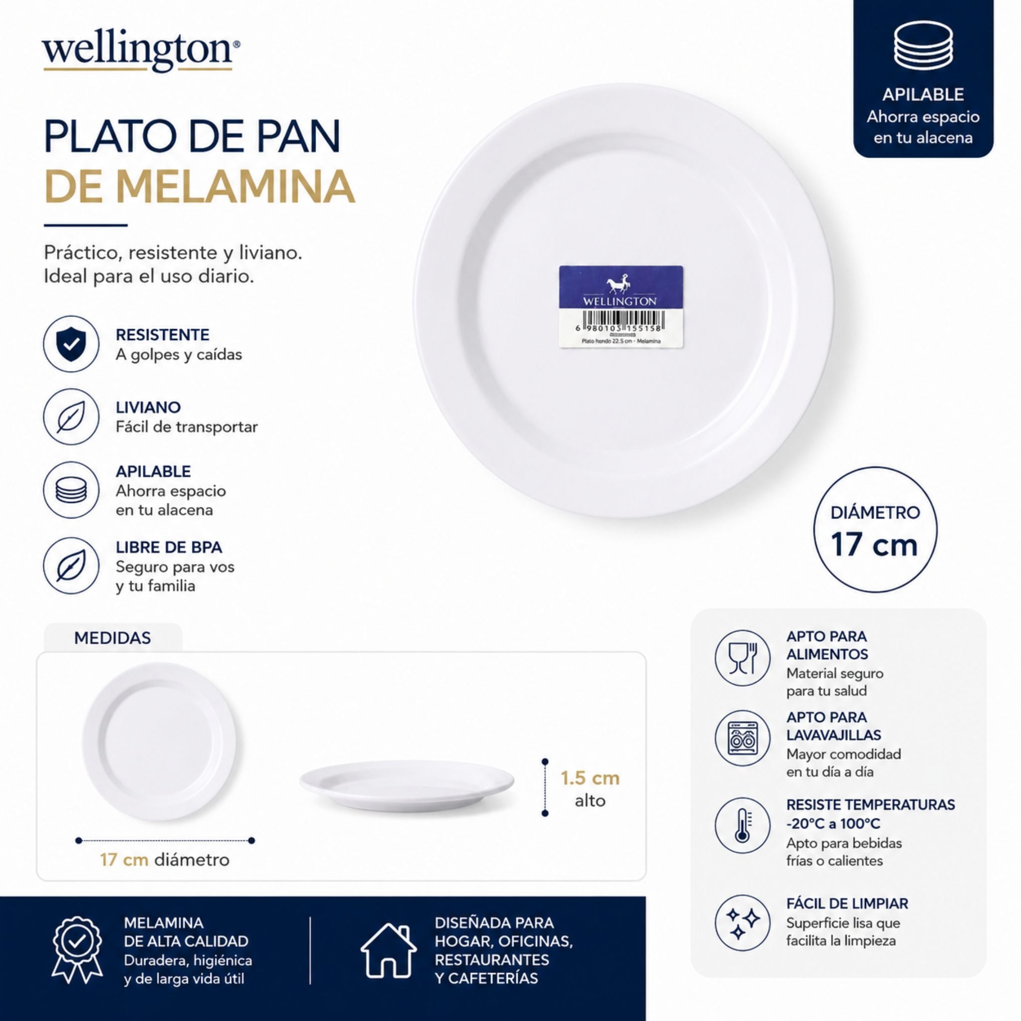 Plato Pan Melamina 17cm