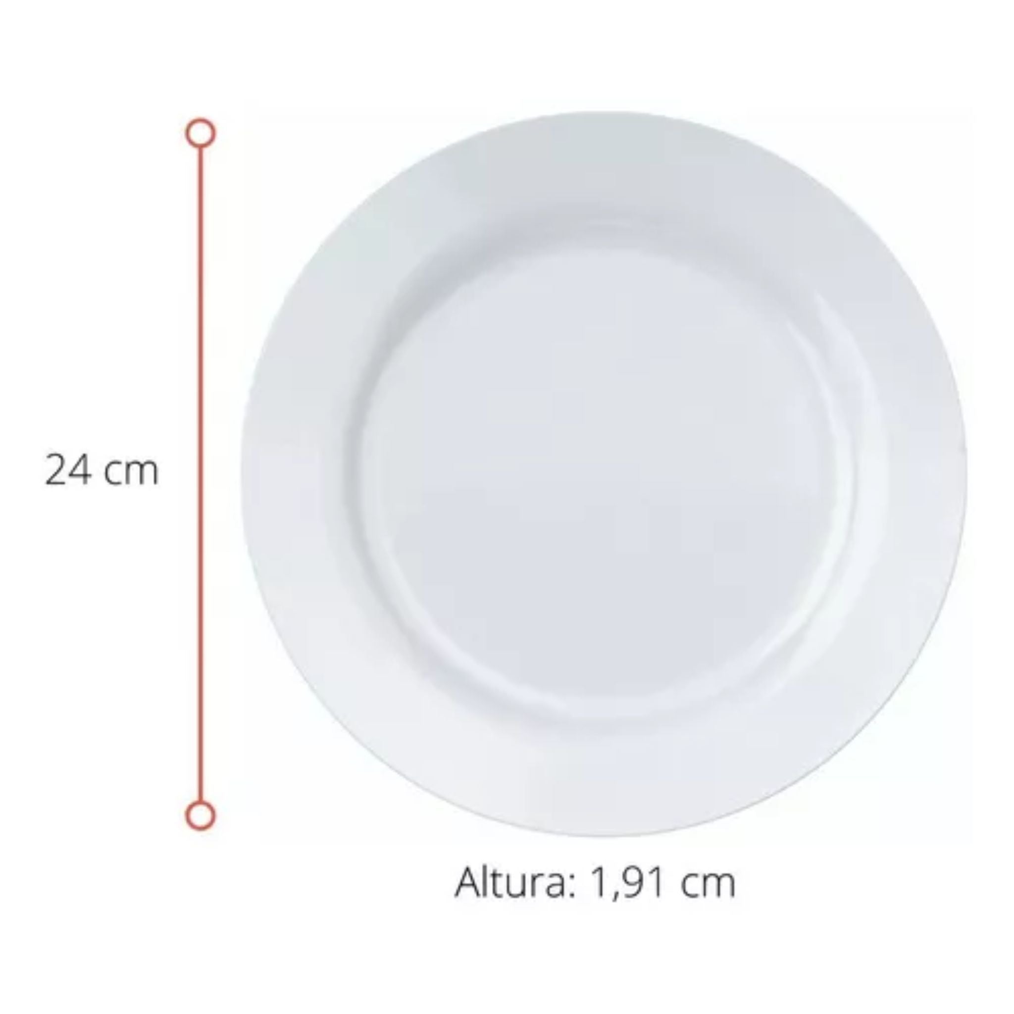 Plato Plano Vidrio Opal 24cm X6