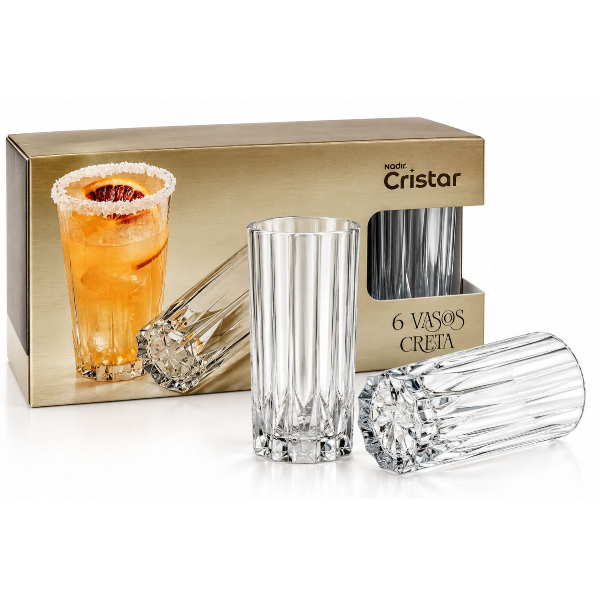 Set 6 Vasos Altos Cristar Creta 414ml