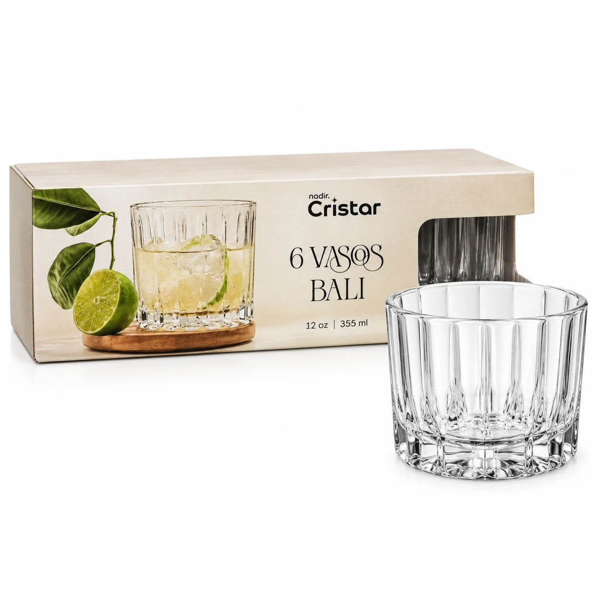 Set 6 Vasos Bajos Cristar Bali 355ml