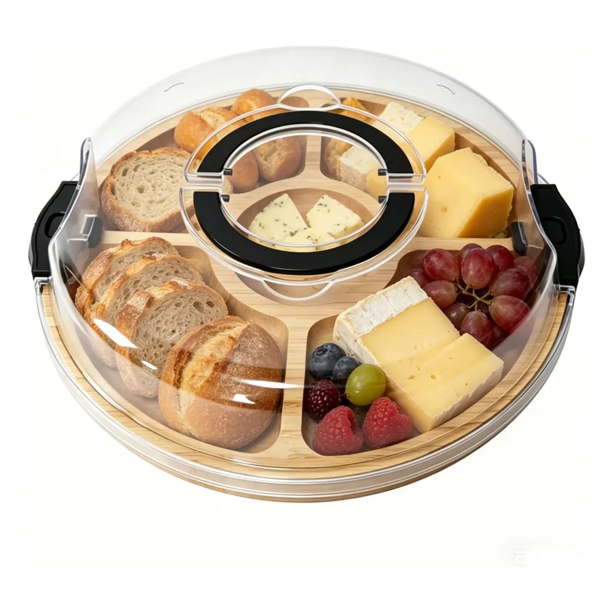 Tabla Bambú Picoteo Con Tapa 28cm