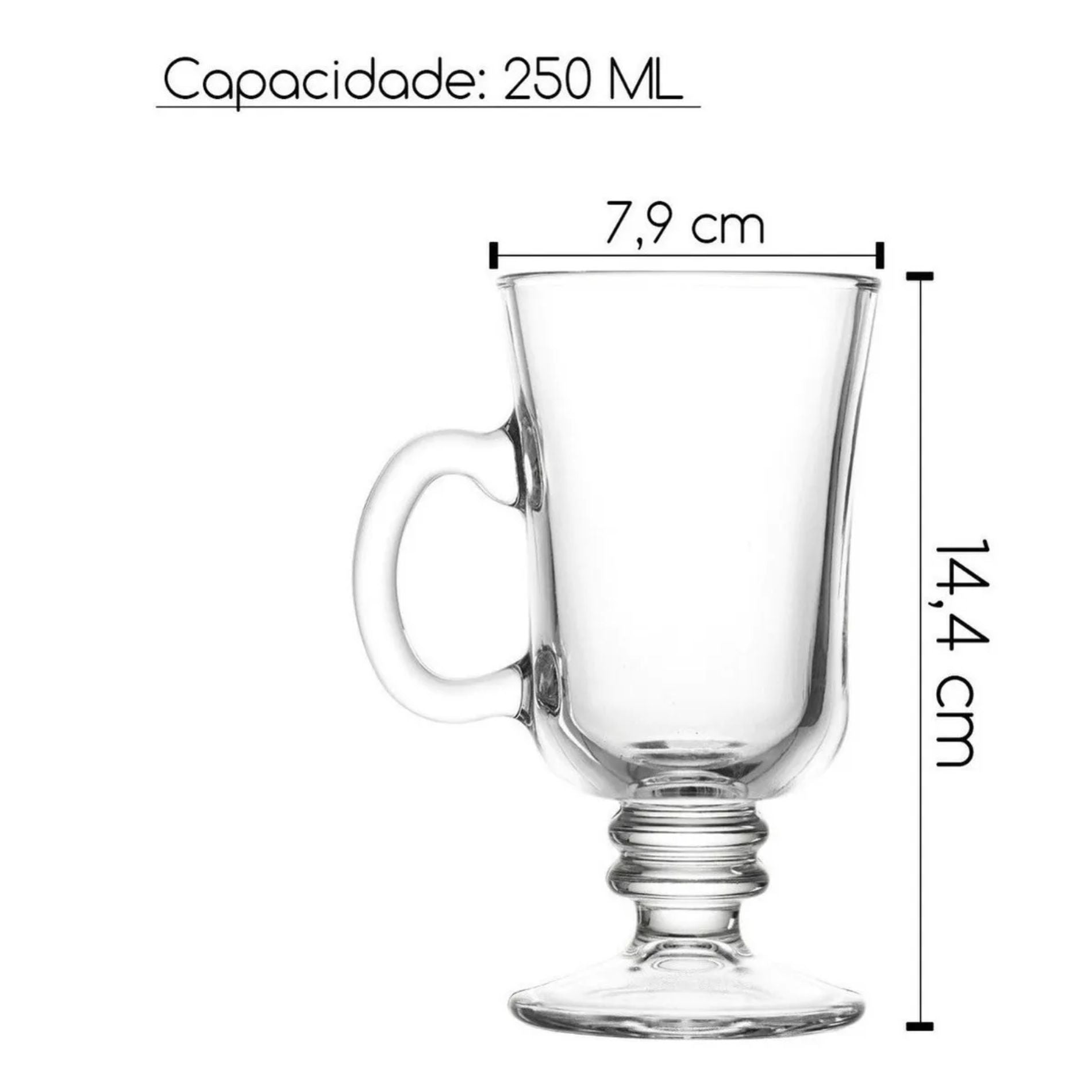 Tazas De Vidrio Capuchino X6