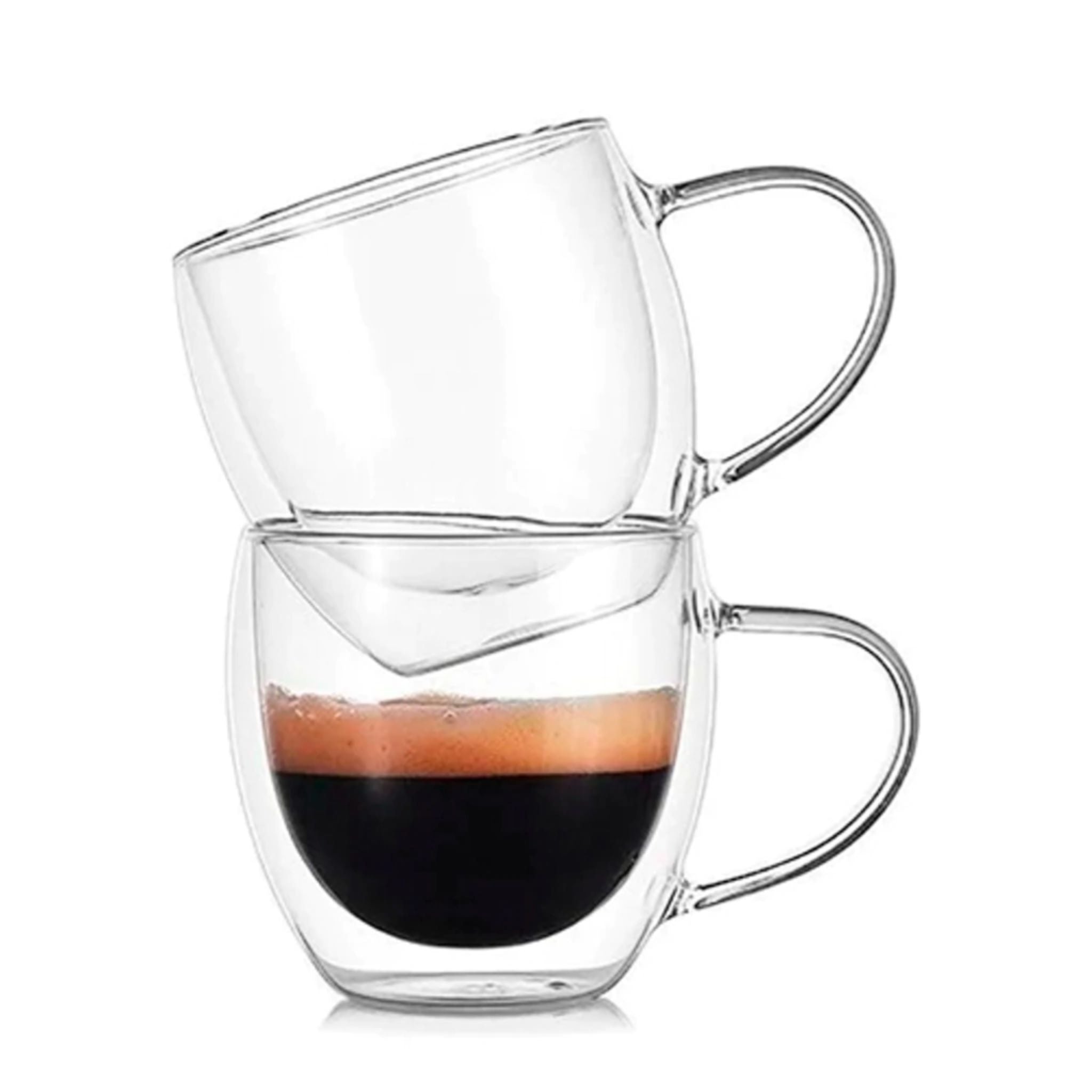 Set 2 Tazas Doble Vidrio 80ml