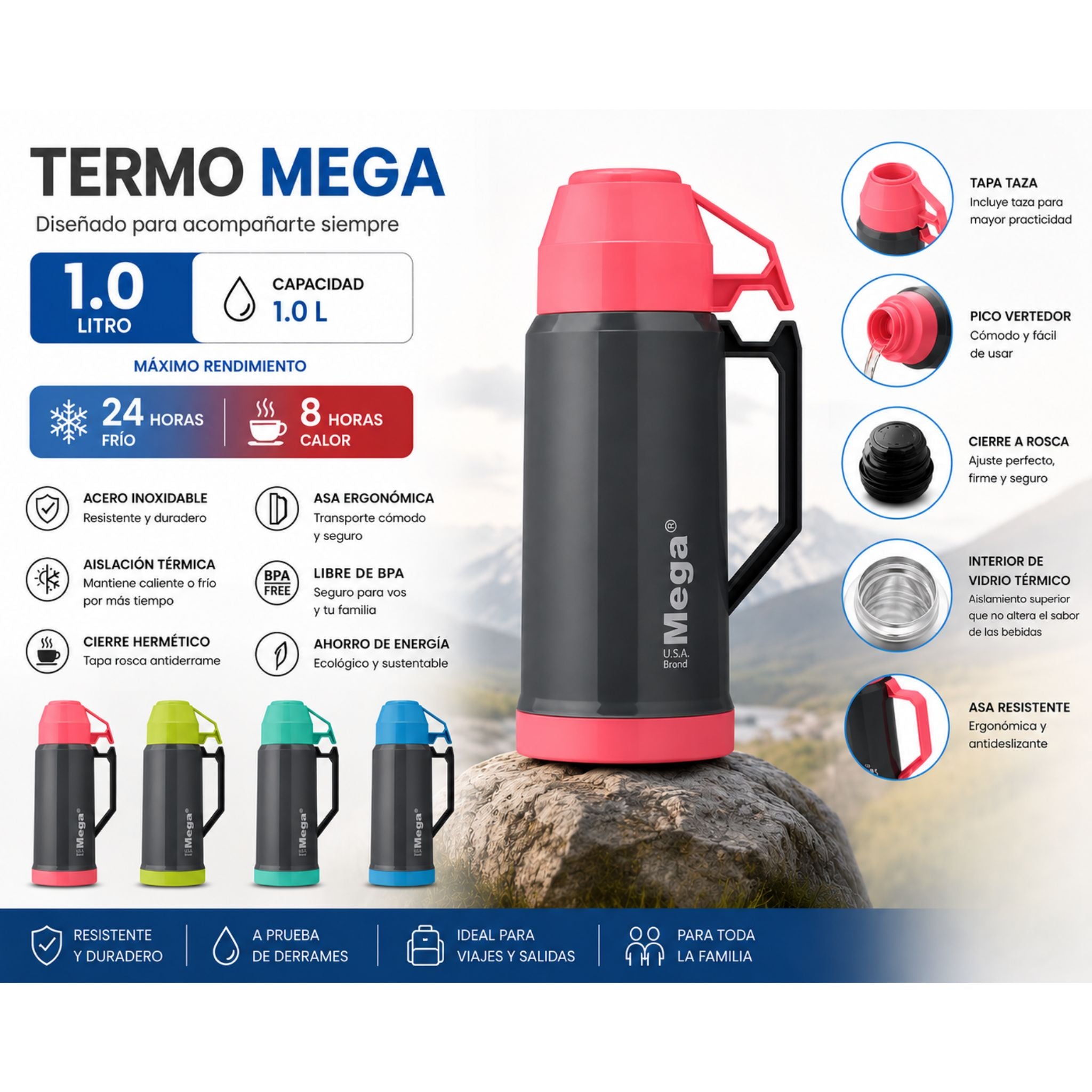 Termo de Agua Mega Megatemp 1L