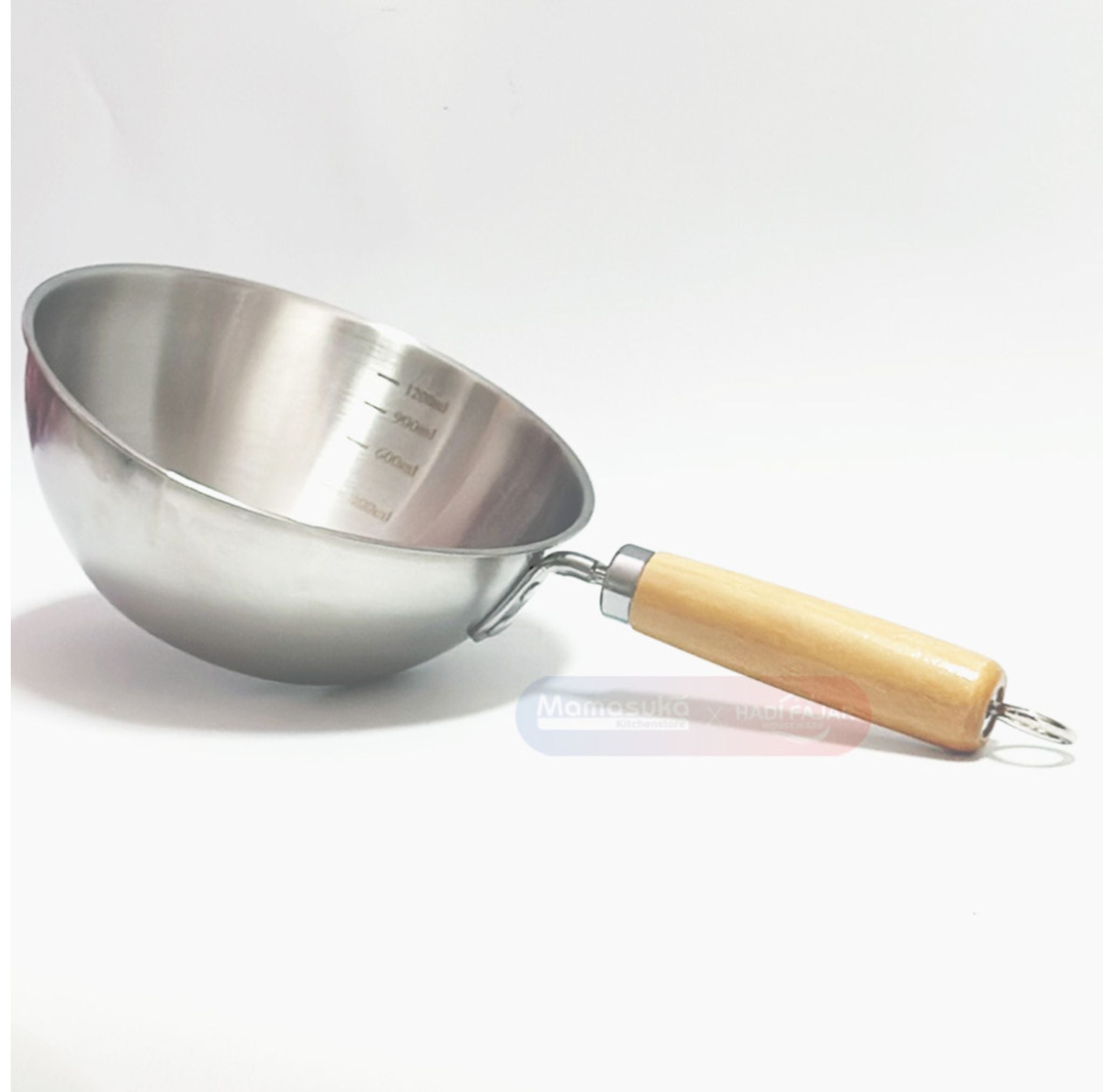 Wok Acero Con Mango Madera 1.6L