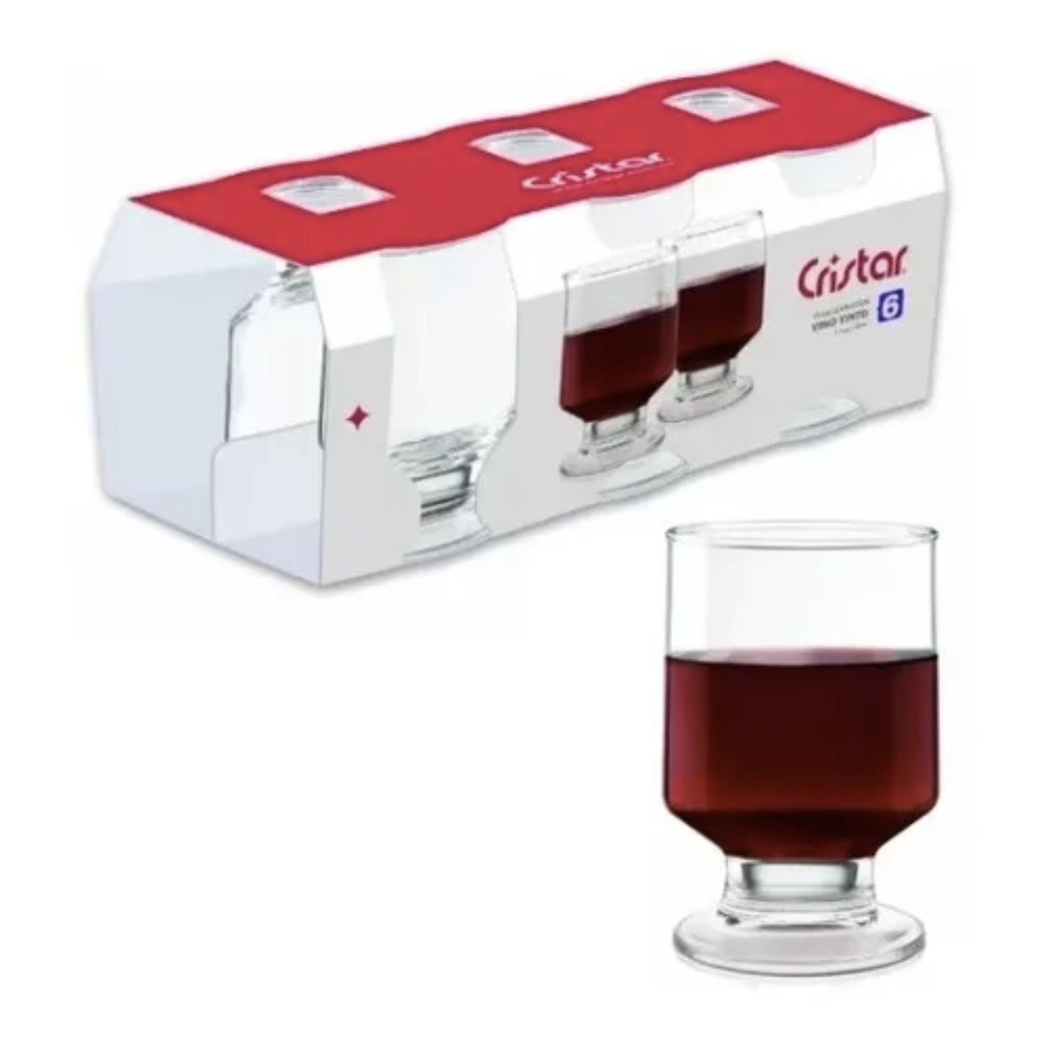 copas de vino tinto chicas set de 6