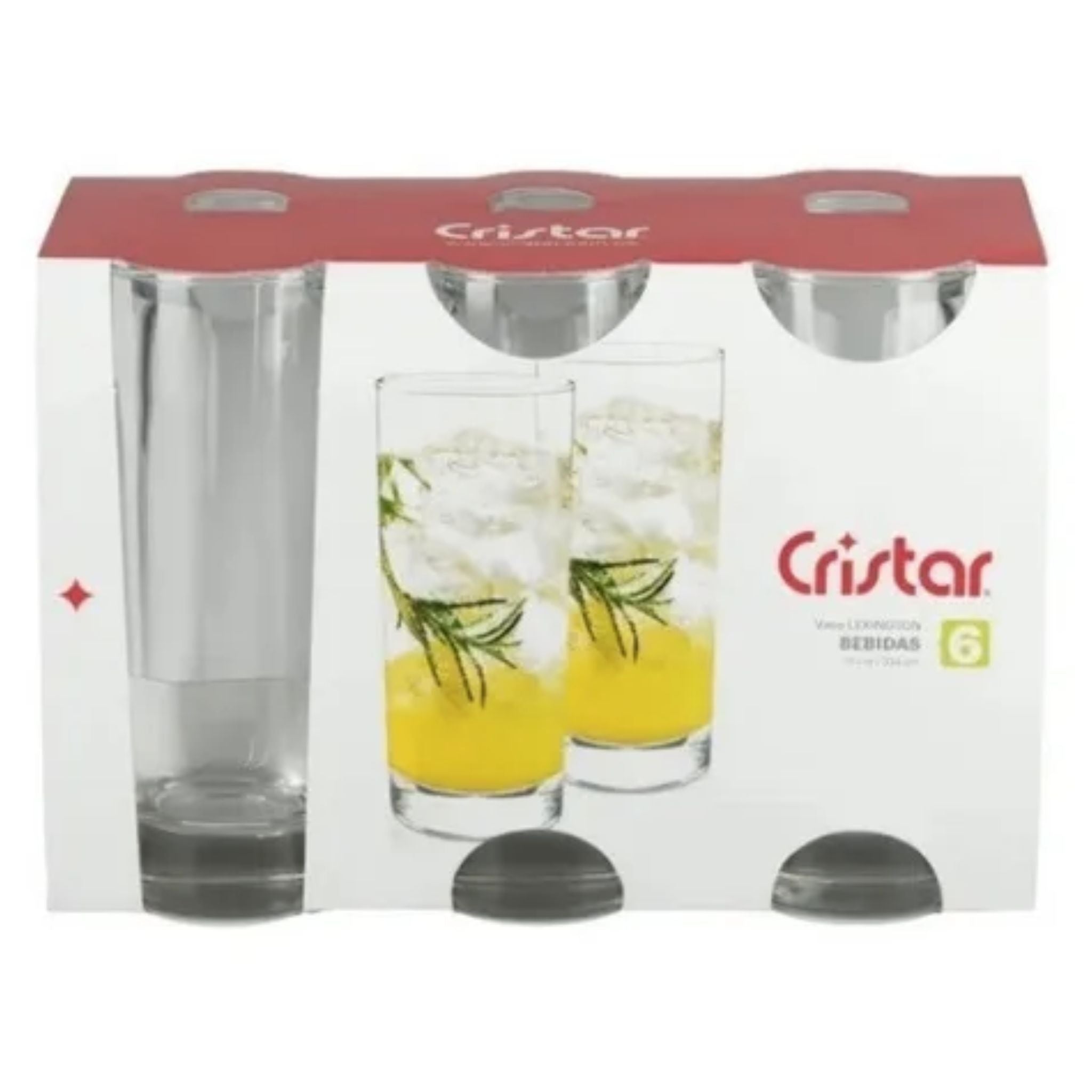 vasos altos de vidrio set de 6