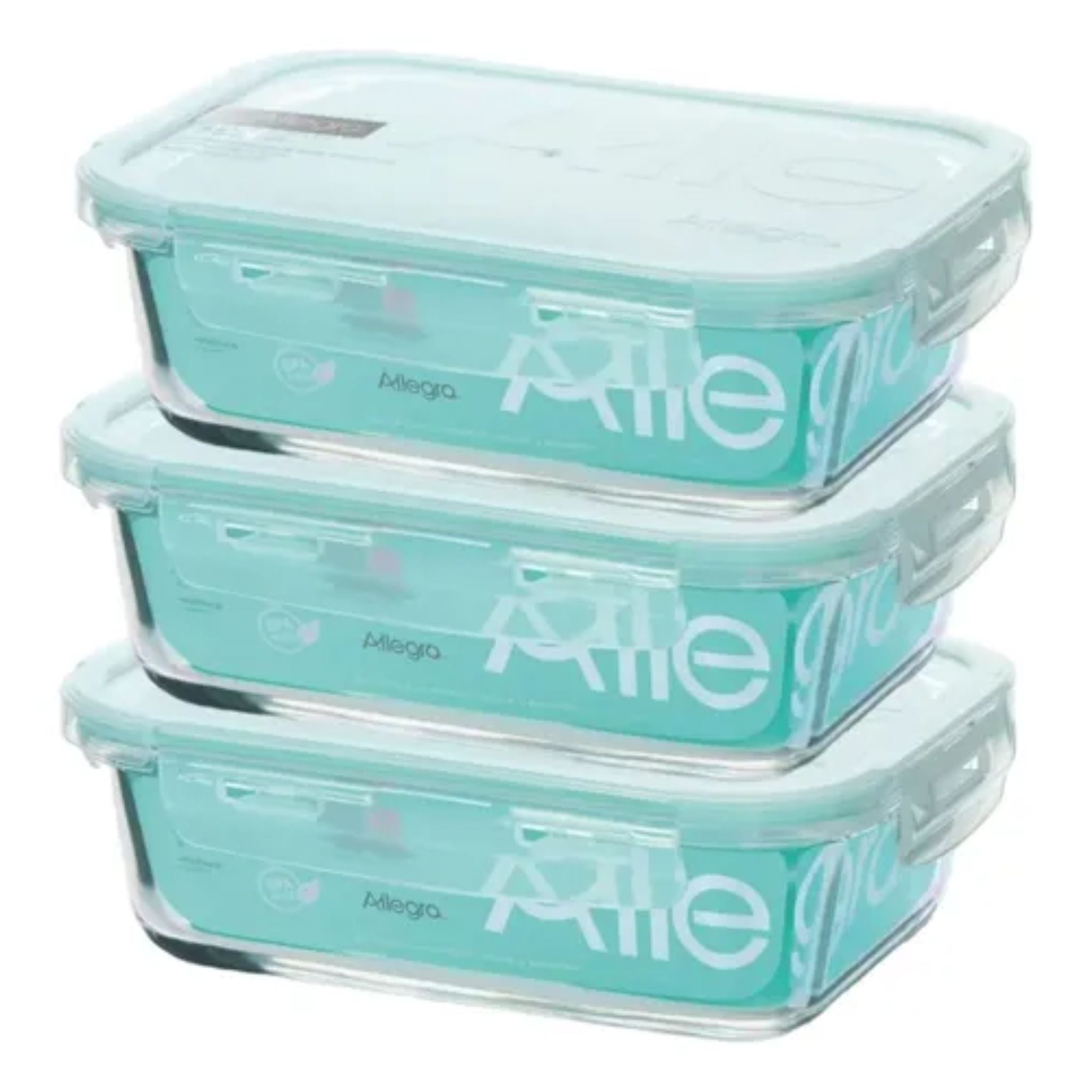 3 Contenedor De Vidrio 600ml