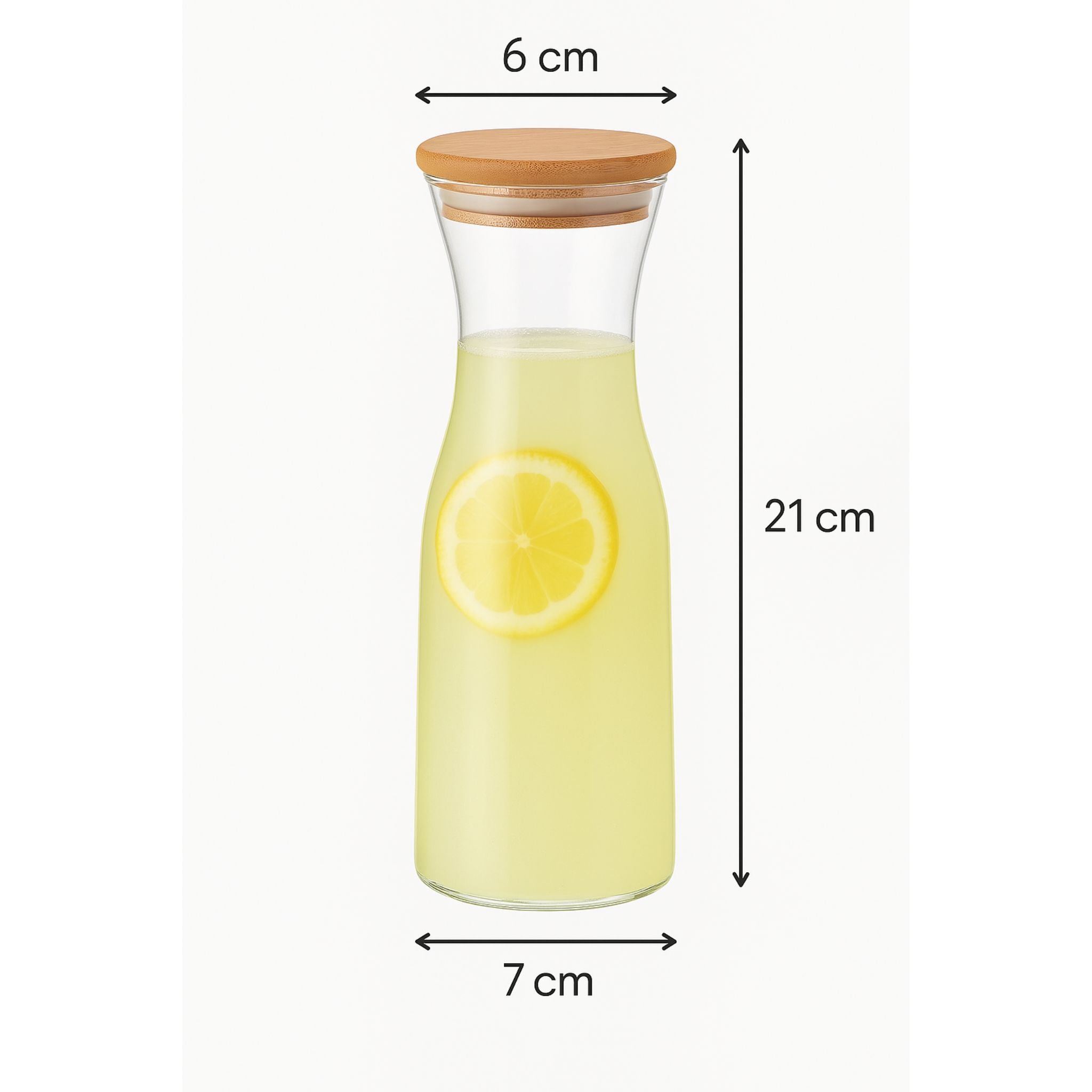 Botella De Vidrio Tapa Bambú 500ml