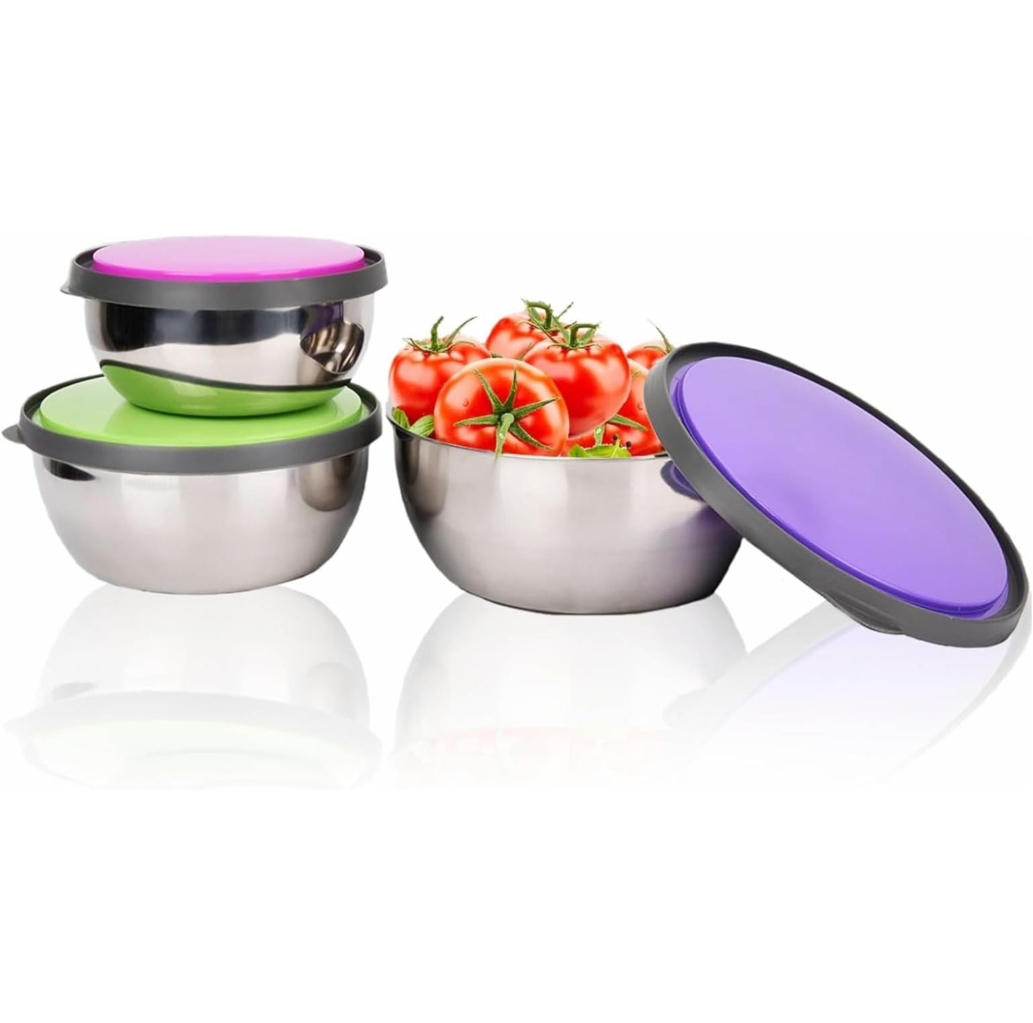 Bowl Acero Inoxidable Con Tapa X3