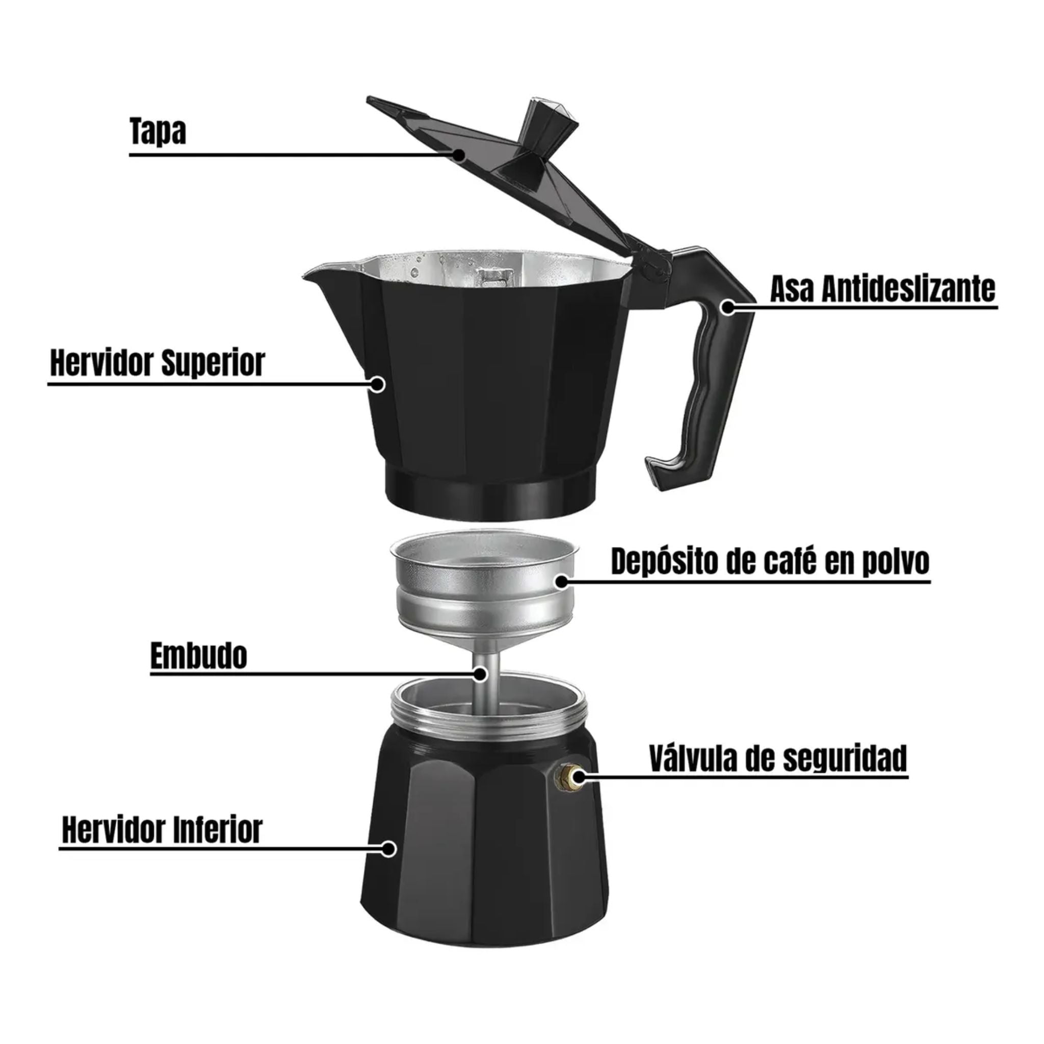 Cafetera Italiana 9 Tazas Bergner